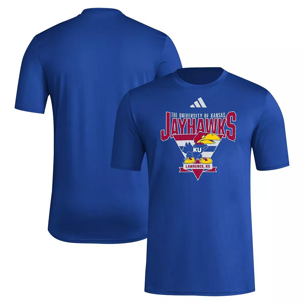 Men's adidas Royal Kansas Jayhawks 2024 Locker Trilateral Pre-Game T-Shirt,  Product Image