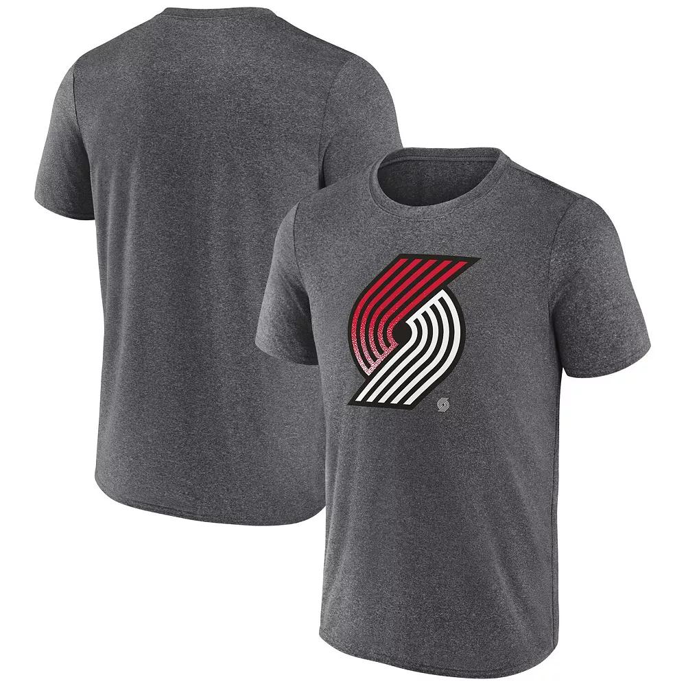 Men's Fanatics Heather Charcoal Portland Trail Blazers Iconic Overtime T-Shirt,  Product Image