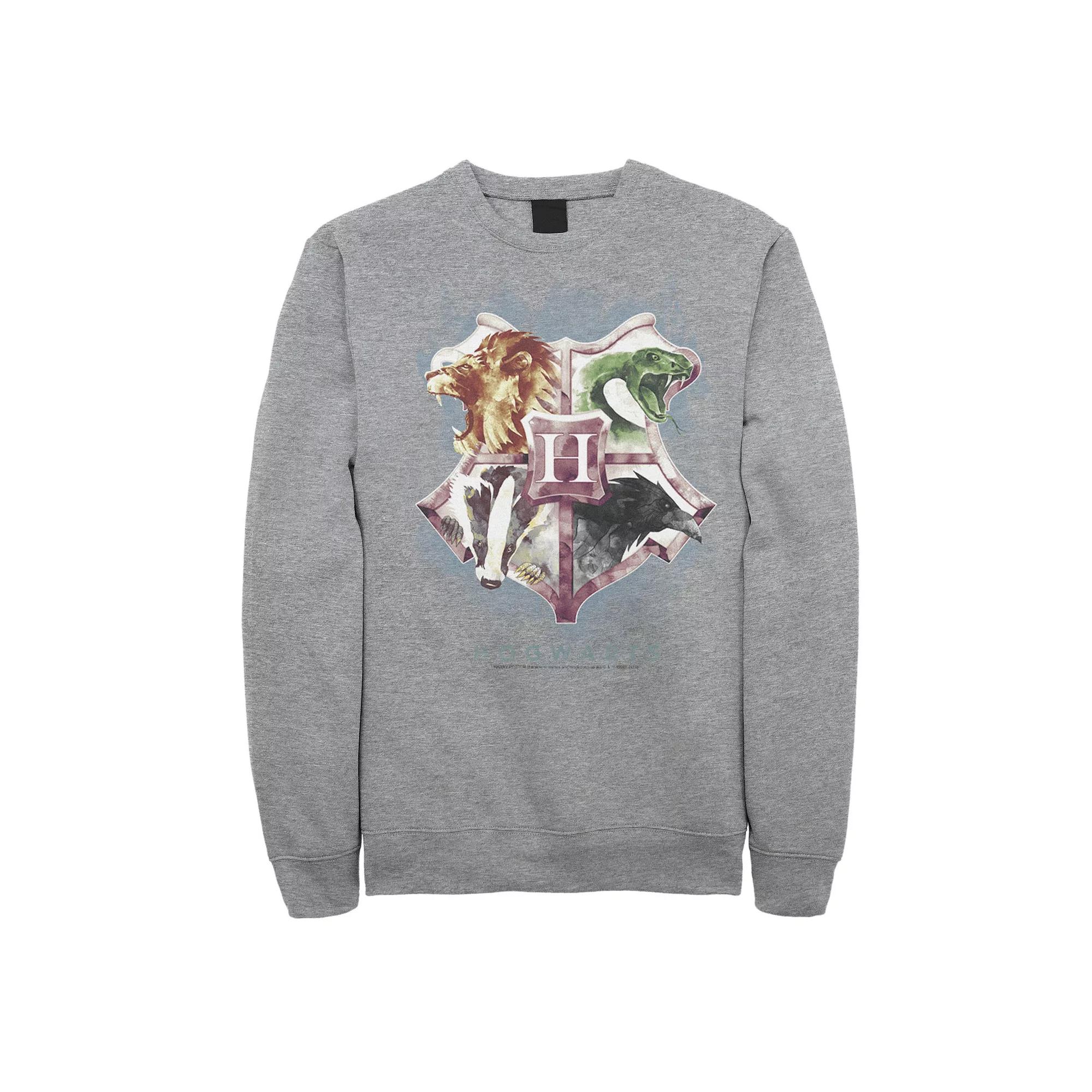 Men's Harry Potter Hogwarts Crest Watercolor Sweatshirt,  Product Image