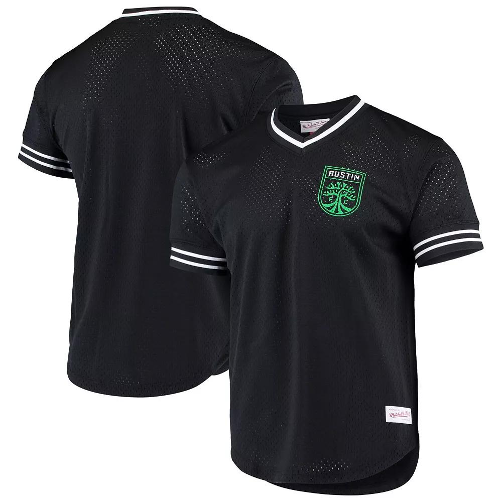 Men's Mitchell & Ness Black Austin FC Mesh V-Neck T-Shirt, Size: XL, Afc Black Product Image