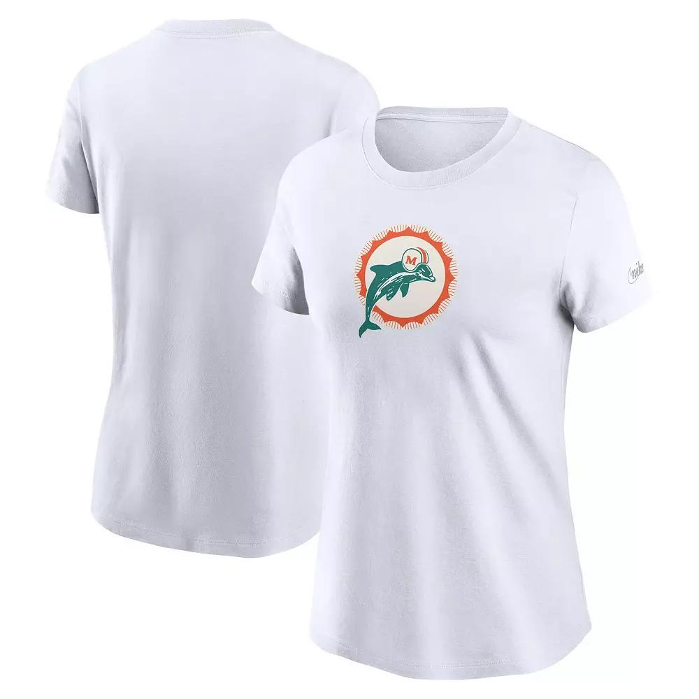 Women's Nike White Miami Dolphins Primary Logo T-Shirt,  Product Image