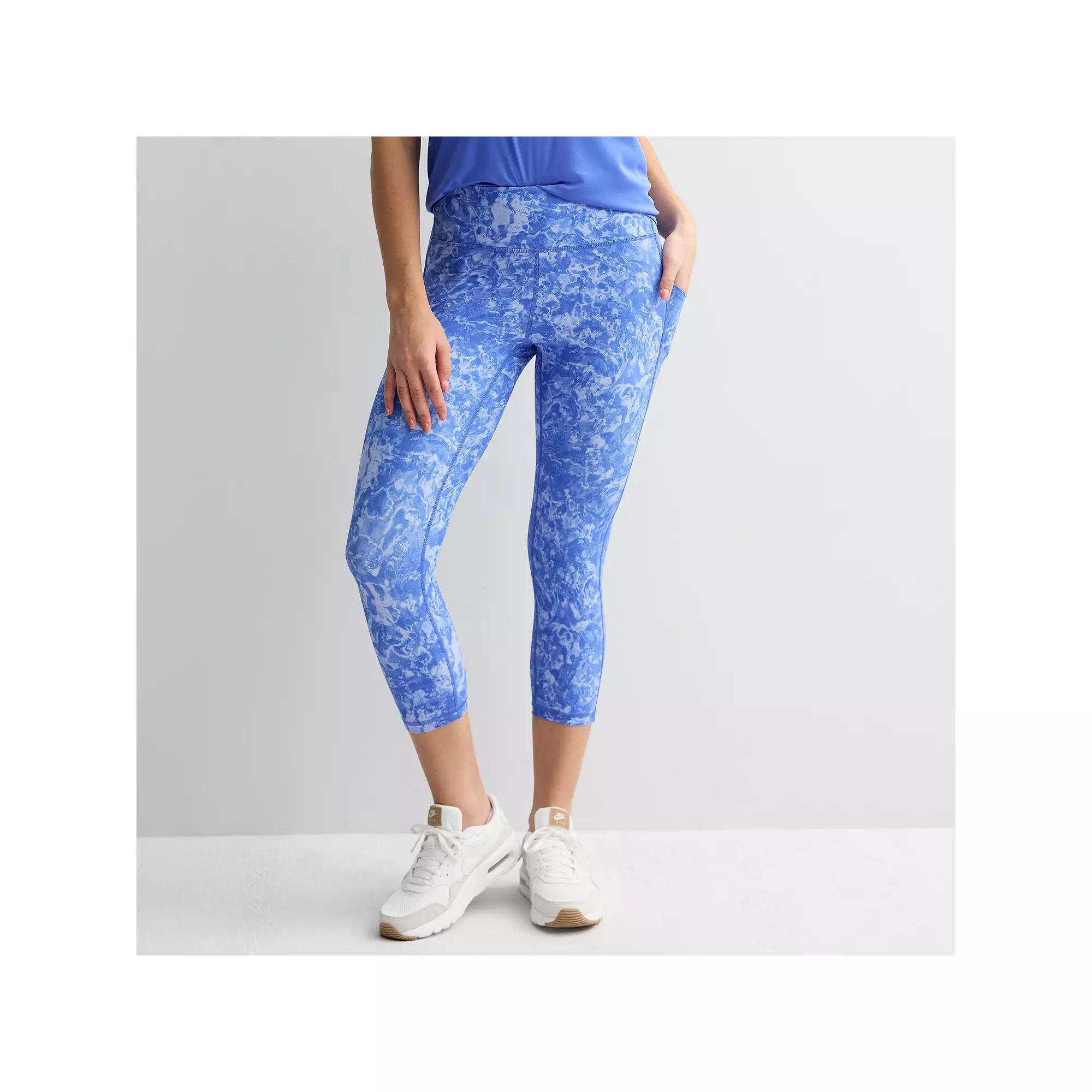 Women's Tek Gear® Ultrastretch Pocket High-Waisted Capri Leggings, Size: XL, Medium Blue Paint Product Image