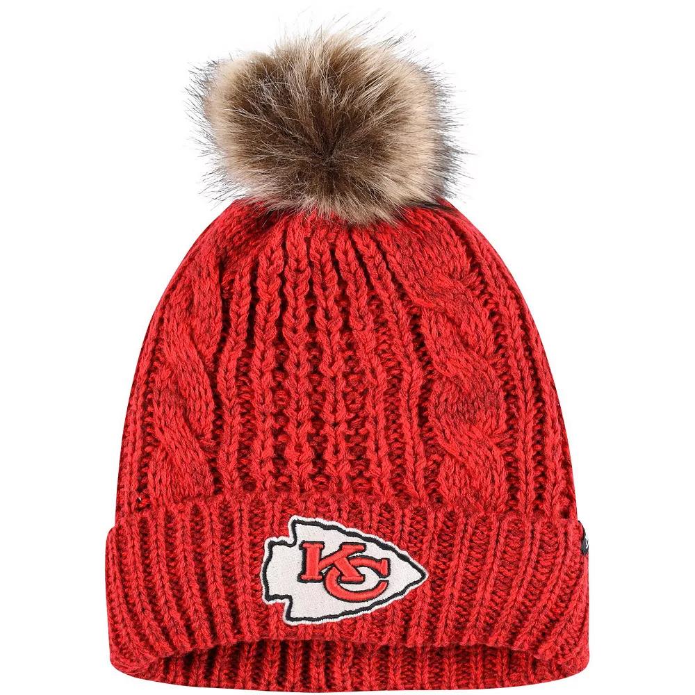 Women's '47 Red Kansas City Chiefs Logo Meeko Cuffed Knit Hat with Pom Product Image