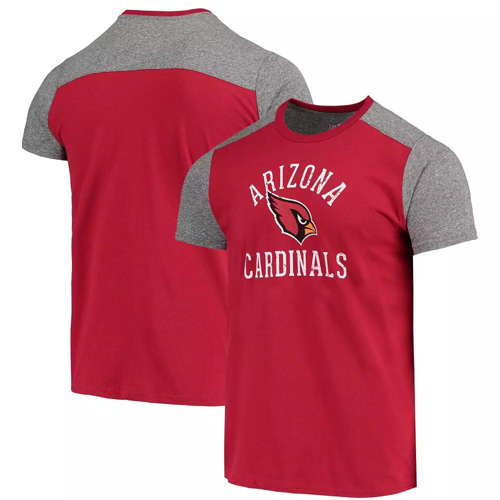Men's Majestic Threads Cardinal/Gray Arizona Cardinals Field Goal Slub T-Shirt, Size: XL, Red Product Image