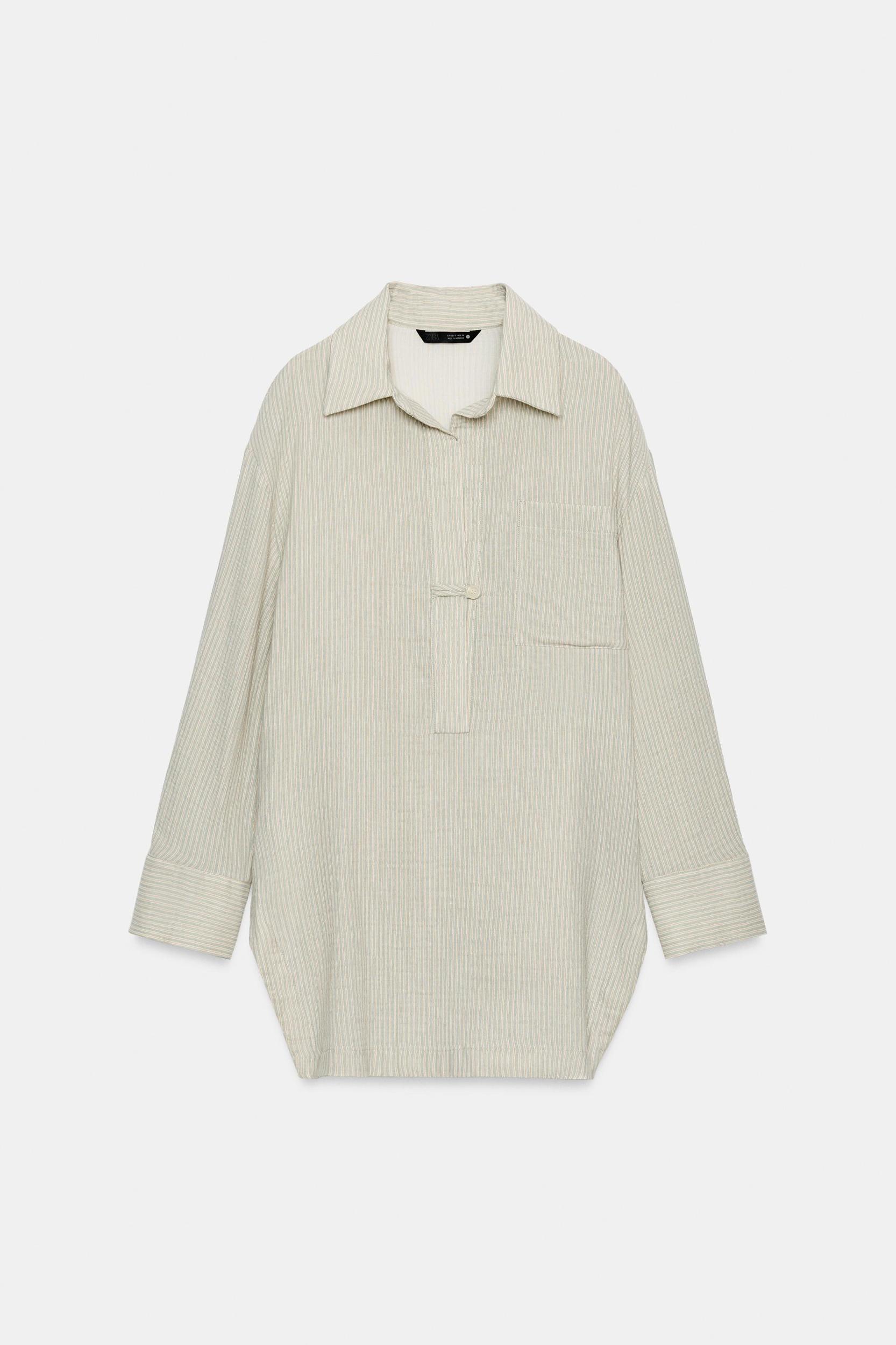 ZW COLLECTION ASYMMETRIC STRIPED SHIRT Product Image