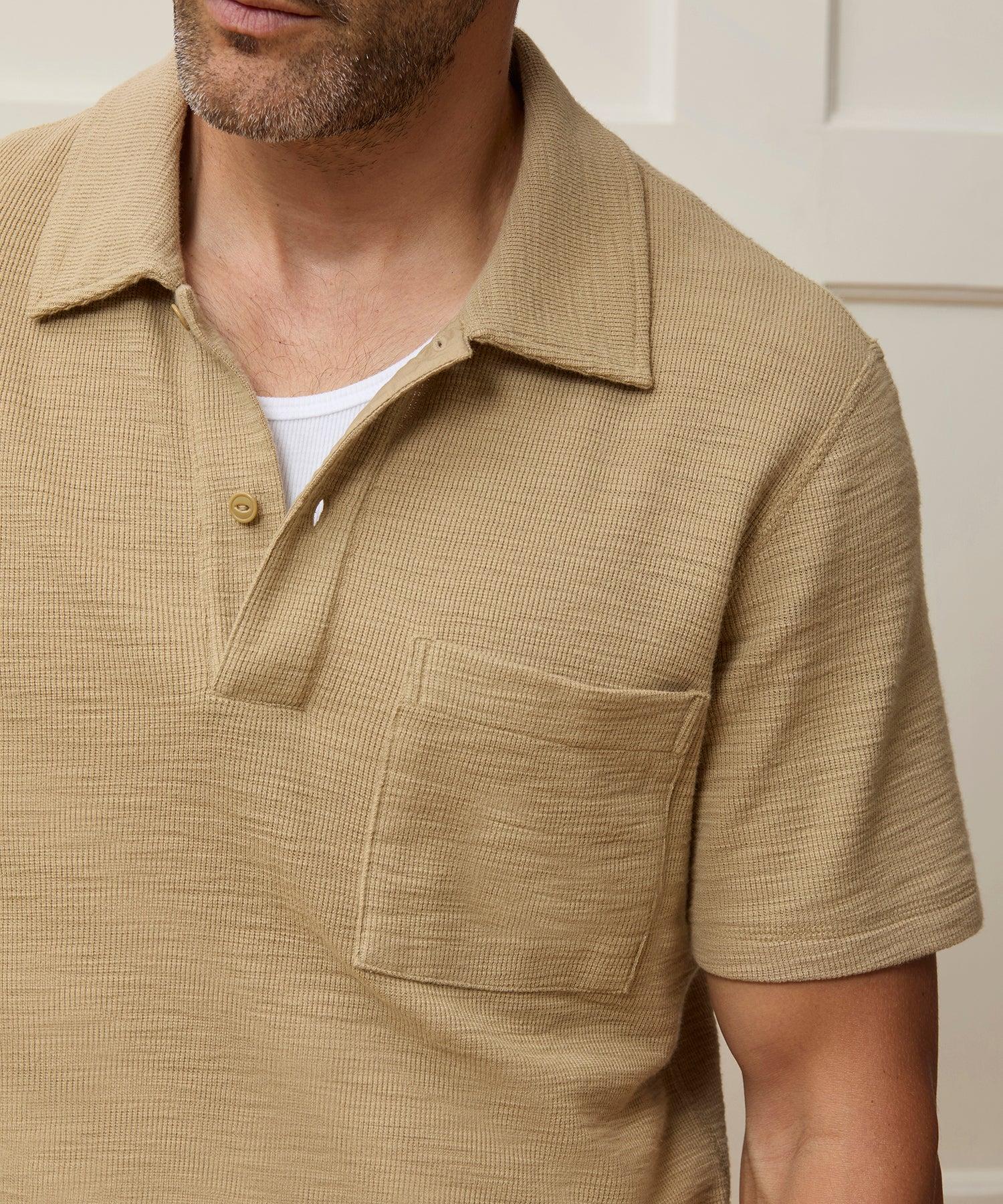 Lightweight Mini Waffle Polo Product Image