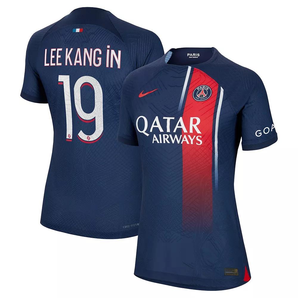 Women's Nike Lee Kang In Navy Paris Saint-Germain 2023/24 Home Authentic Player Jersey, Size: Large, Psg Blue Product Image