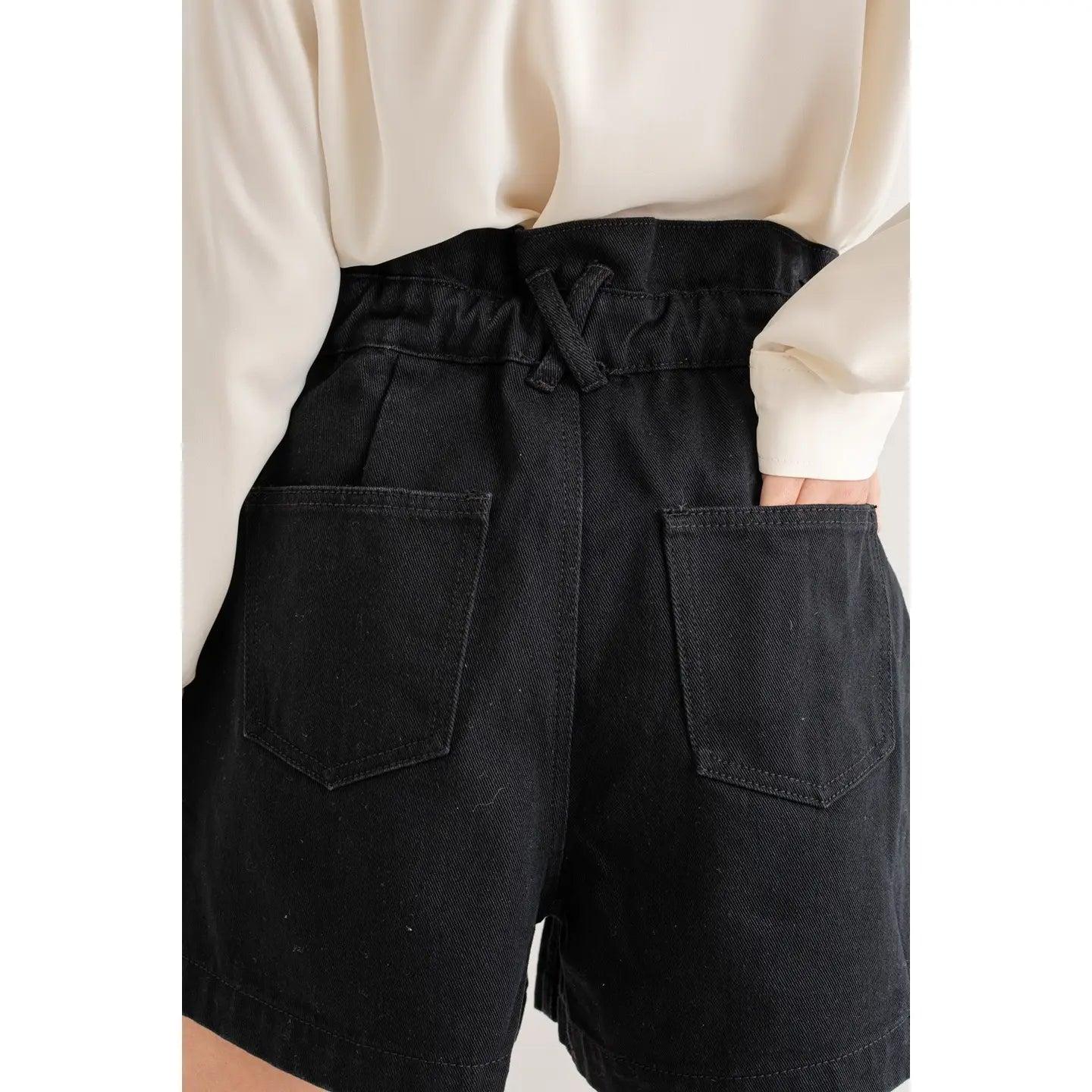 Kiera High-Waisted Denim Shorts Product Image
