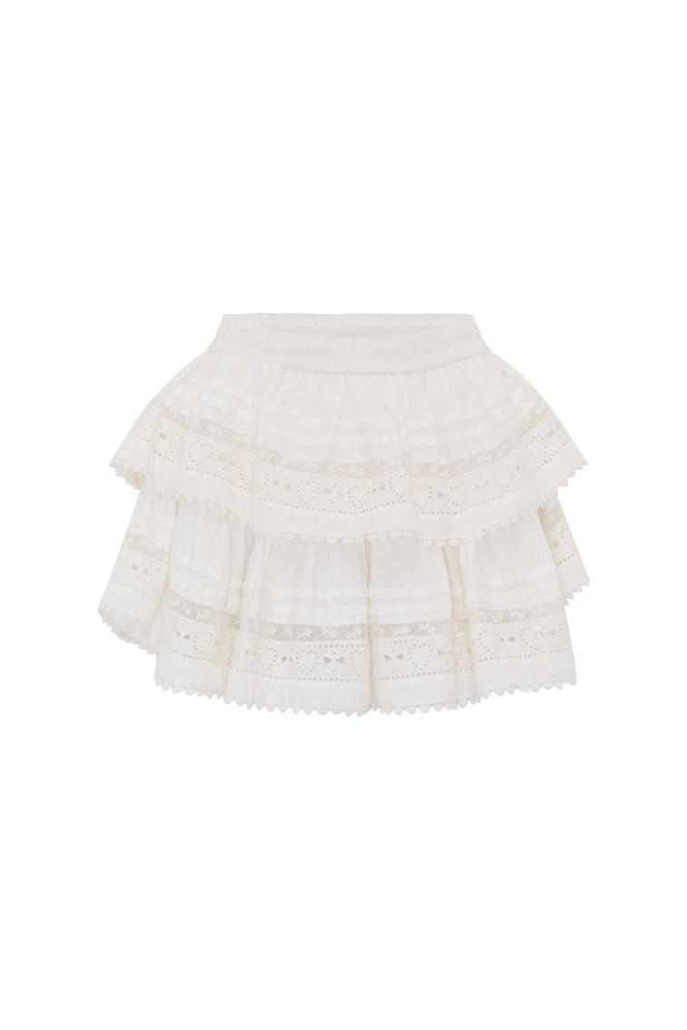 Ruffle Mini Heart Eyelet Lace Skirt Product Image