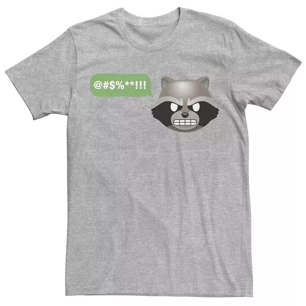 Men's Marvel Rocket Raccoon Angry Emoji Tee, Size: Small, Athletic Grey Product Image