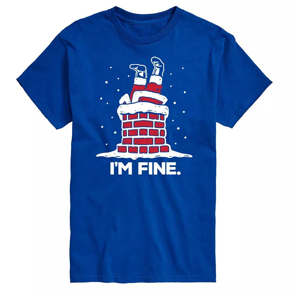 Big & Tall I'm Fine Santa Chimney Graphic Tee, Men's,  Product Image