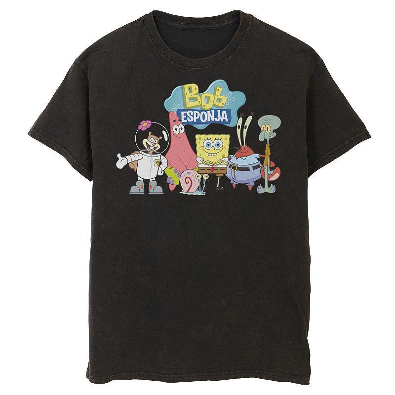 Men's Nickelodeon SpongeBob SquarePants Bob Esponja Happy Group Shot Graphic Tee,  Product Image