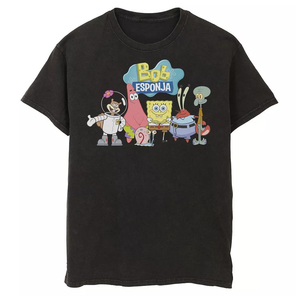 Men's Nickelodeon SpongeBob SquarePants Bob Esponja Happy Group Shot Graphic Tee,  Product Image