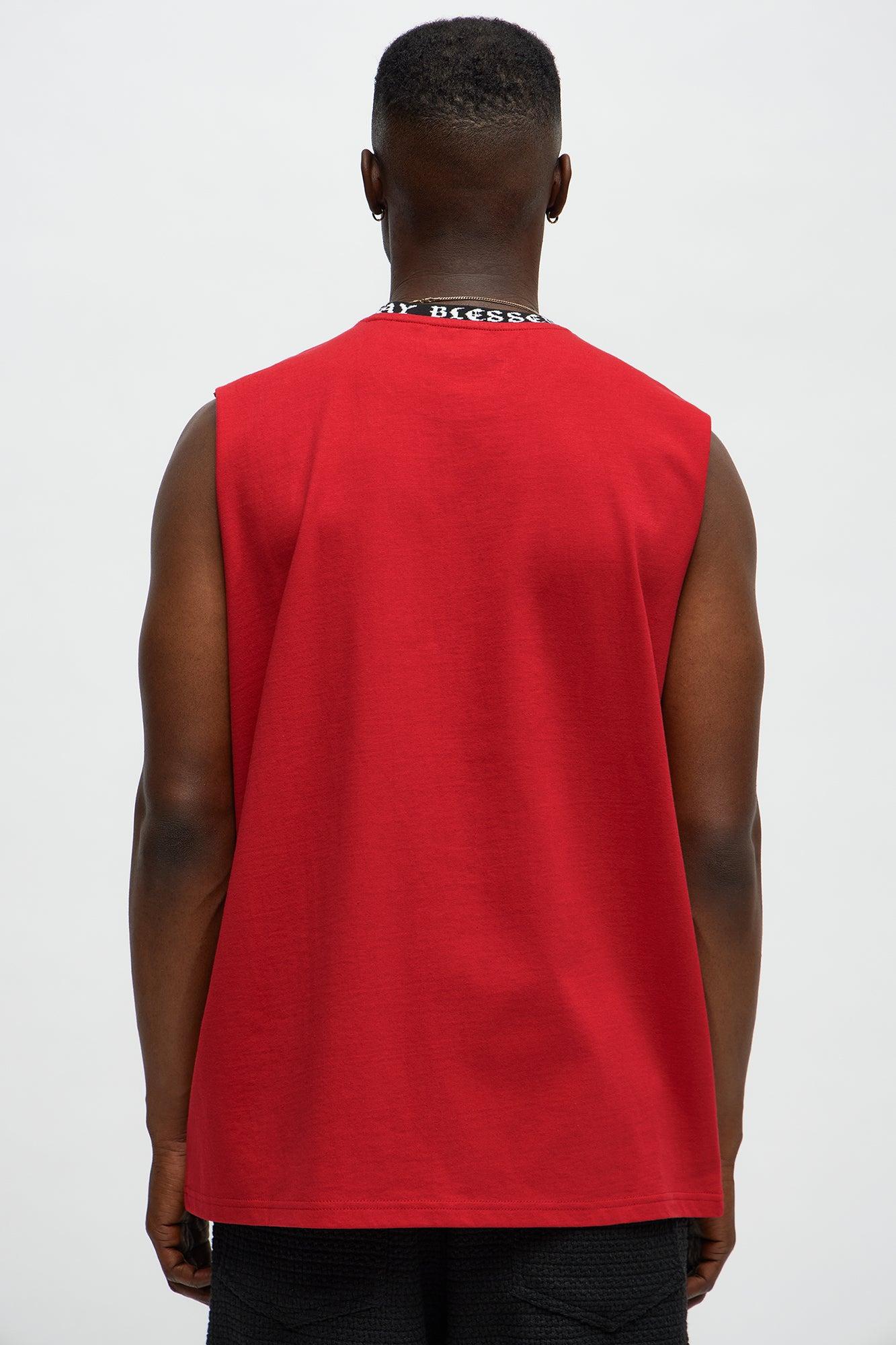 Muscle Stay Blessed Tank - Red Male Product Image