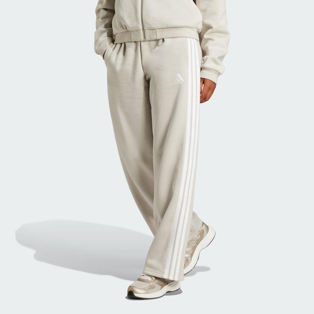 Essentials 3-Stripes Open-Hem Fleece Pants Product Image