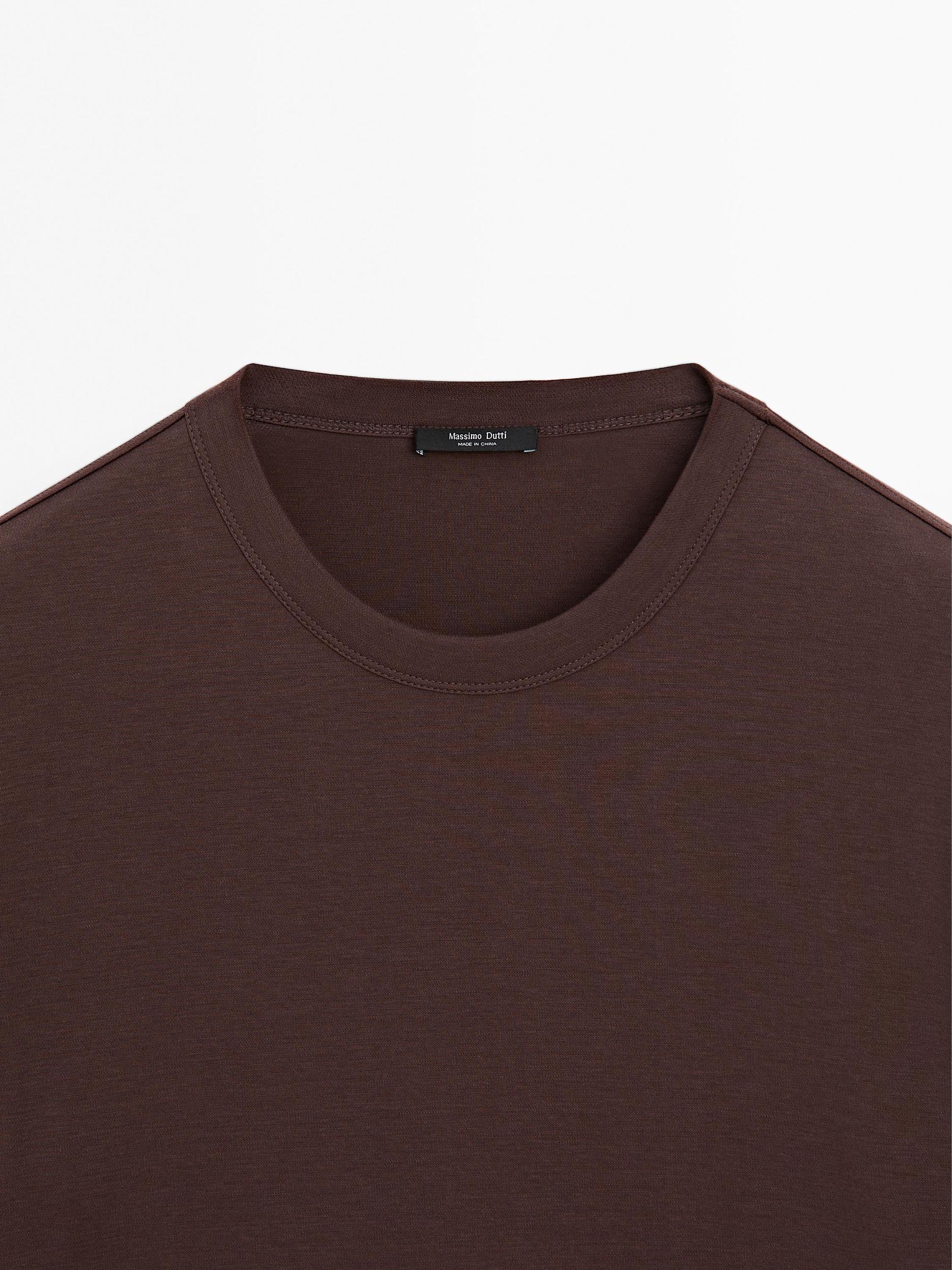 Short sleeve knit wool blend T-shirt Product Image