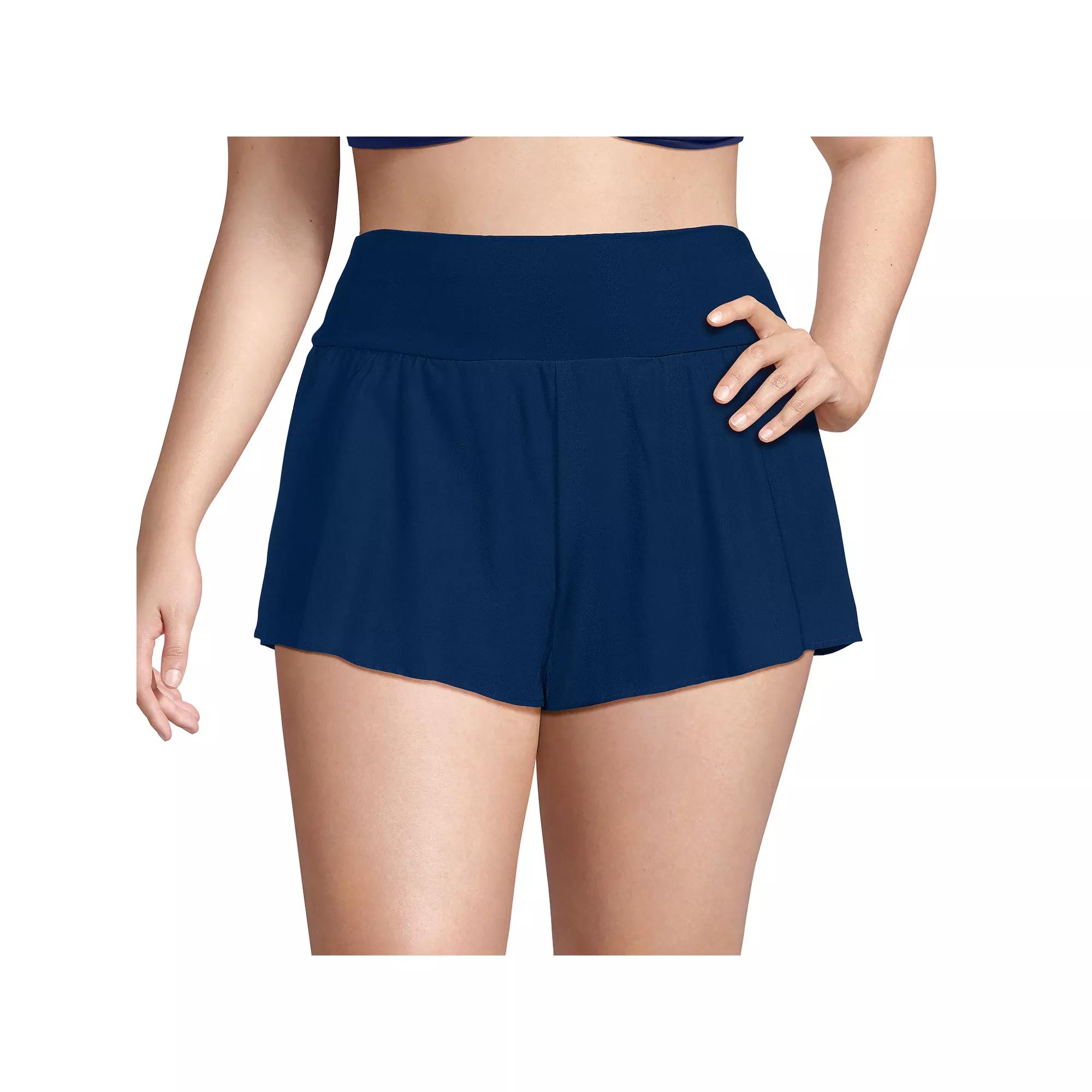 Plus Size Lands' End Pinchless Flutter Swim Shorts with Panty, Women's, Size: 26 W, Orange Mist Product Image