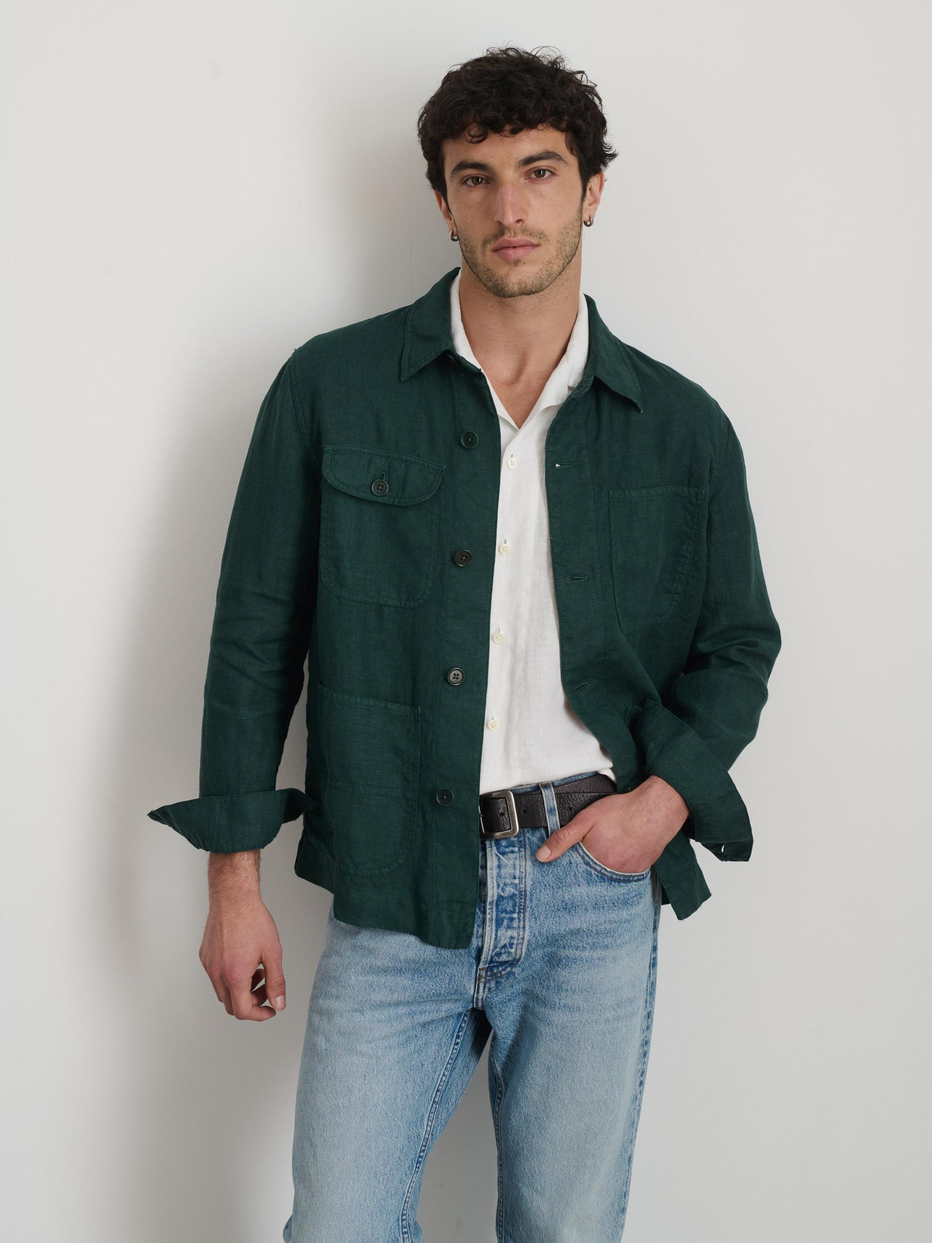 Garment Dyed Work Jacket in Linen Product Image