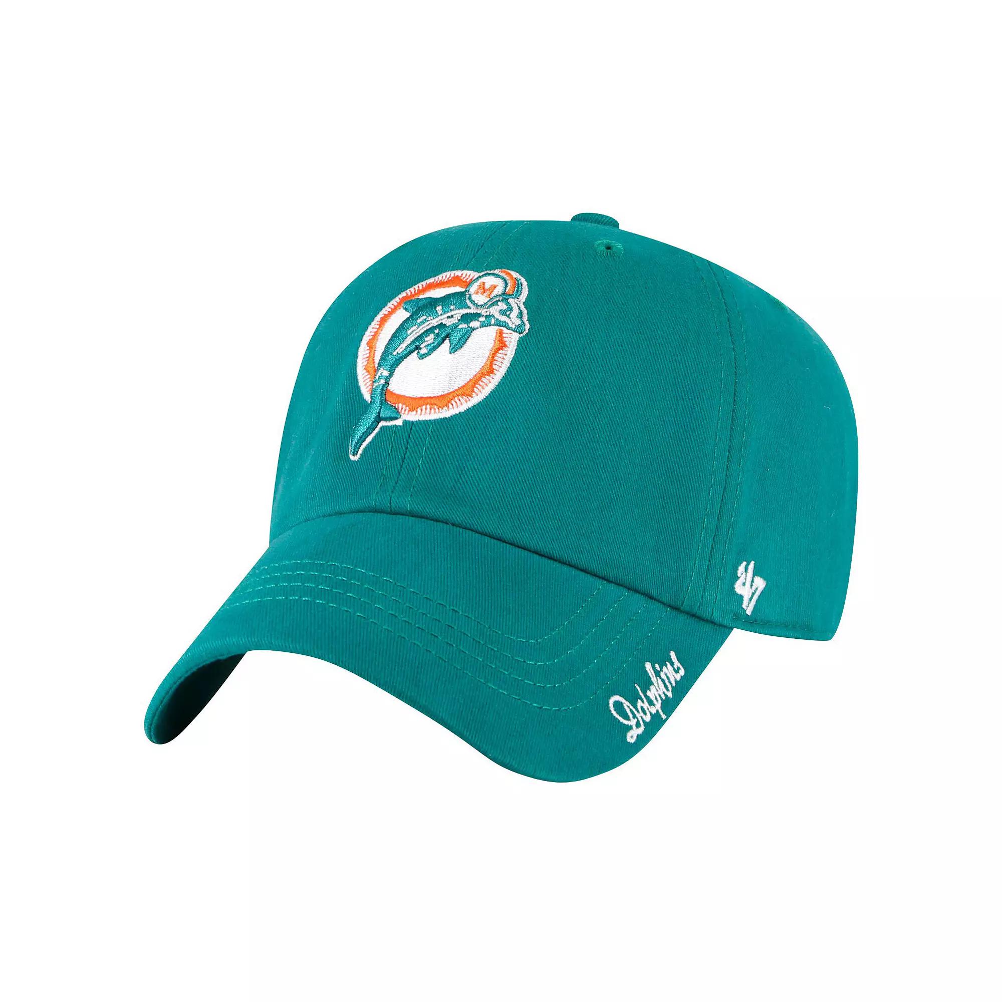 Women's '47 Aqua Miami Dolphins Miata Clean Up Legacy Adjustable Hat, Turquoise A Product Image