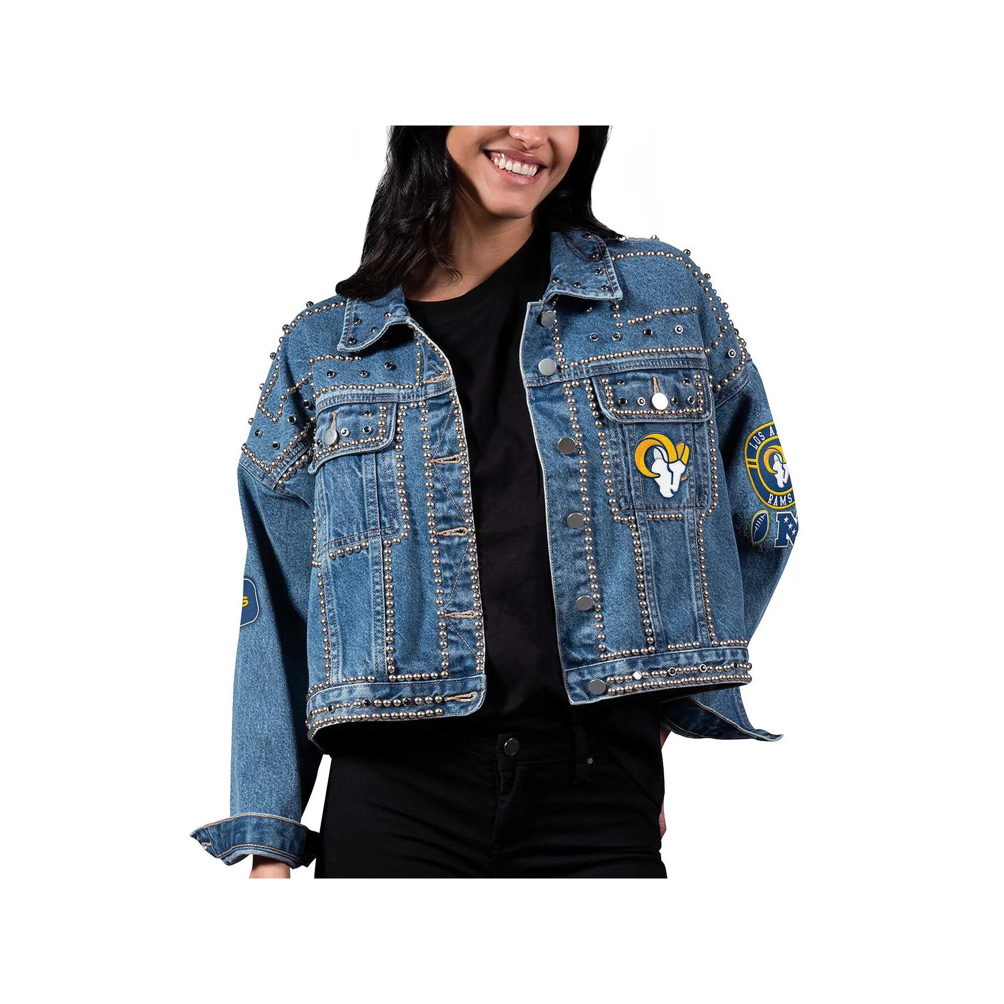 Women's G-III 4Her by Carl Banks Los Angeles Rams First Finish Medium Denim Full-Button Jacket, Size: 2XL, Blue Product Image