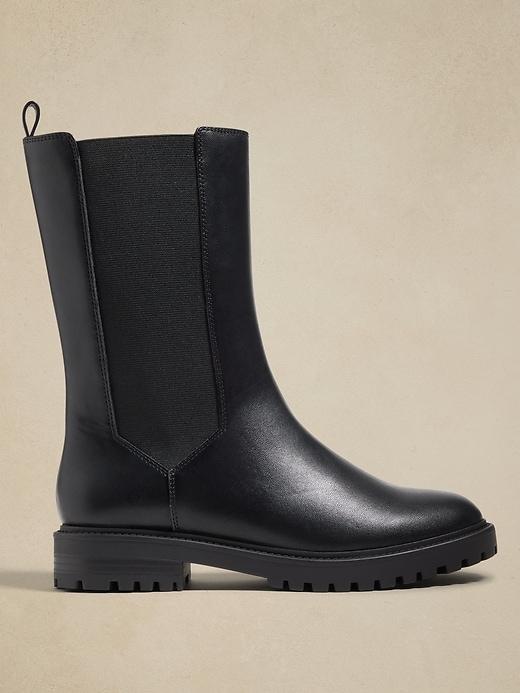 Vegan Leather Tall Shaft Chelsea Boot Product Image