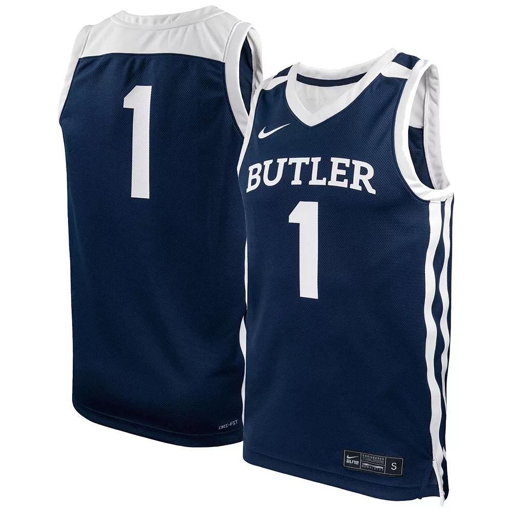 Men's Nike #1 Navy Butler Bulldogs Replica Basketball Jersey, Size: XL, But Blue Product Image