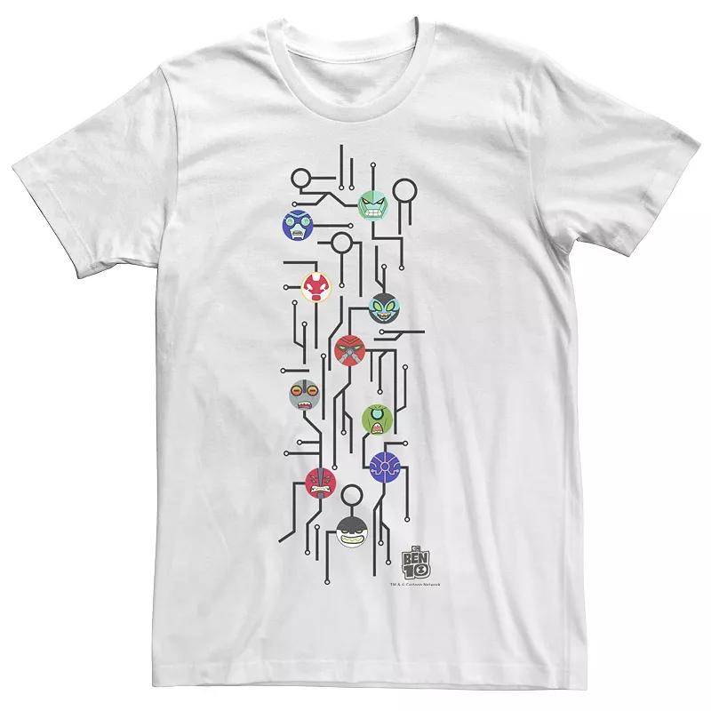 Men's Ben 10 Alien Map Tee, Size: XL, White Product Image