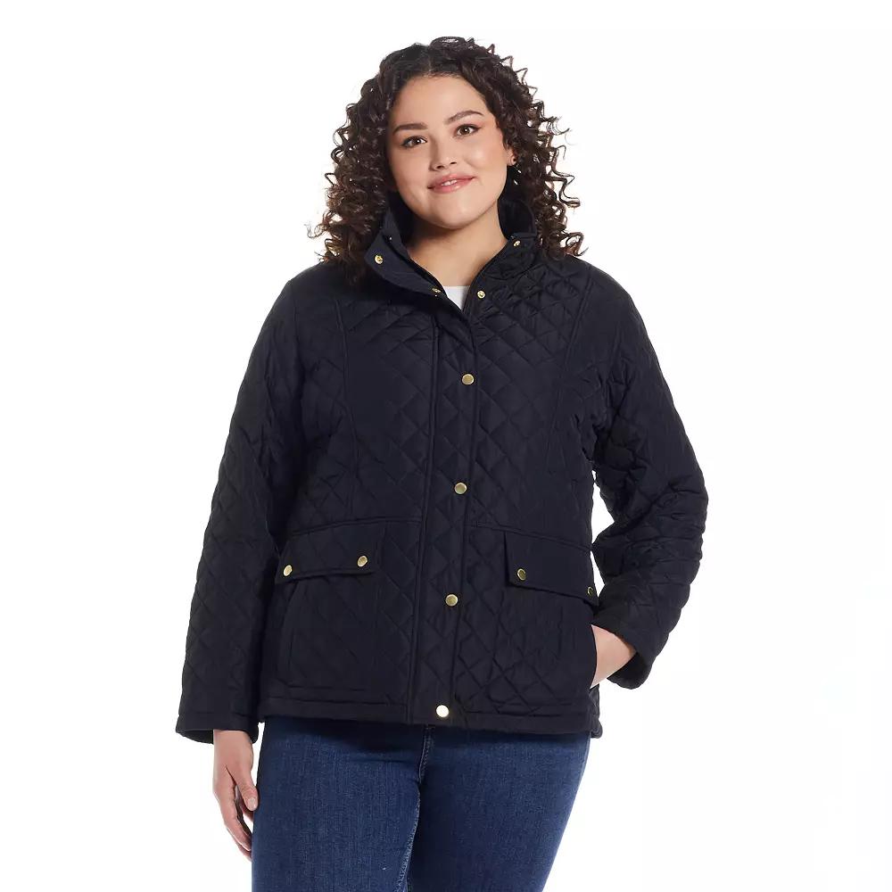 Plus Size Weathercast Modern Quilted Barn Jacket, Women's, Size: 2XL, Black Product Image