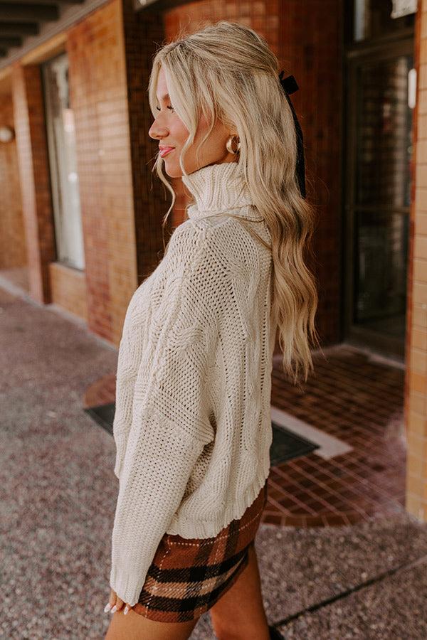 Snow Capped Mountains Cable Knit Sweater Product Image