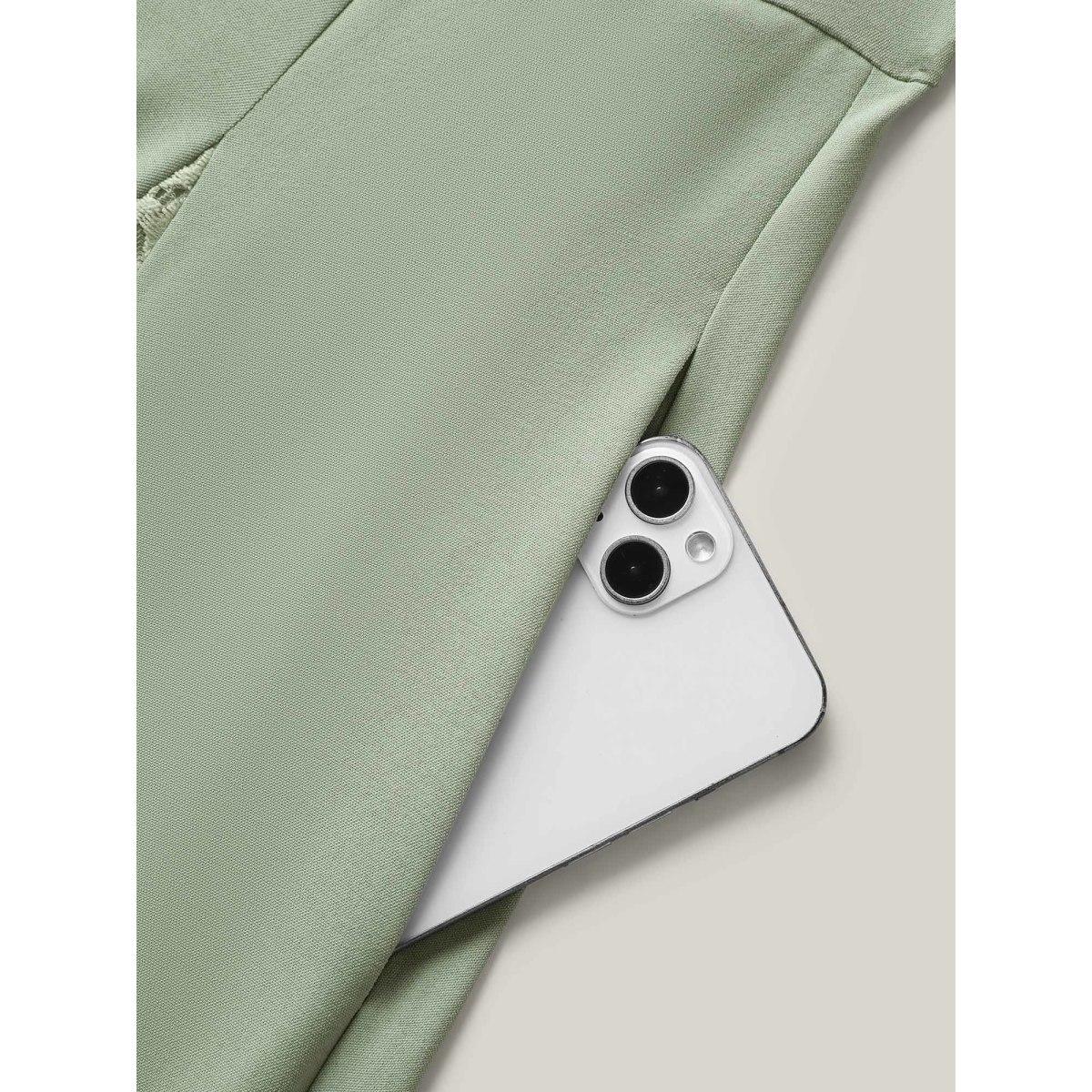 Plus Size Lace Panel Cinched-Waist Maxi Dress Sage Women Romantic V-neck Short sleeve Curvy BloomChic 26/4X Product Image