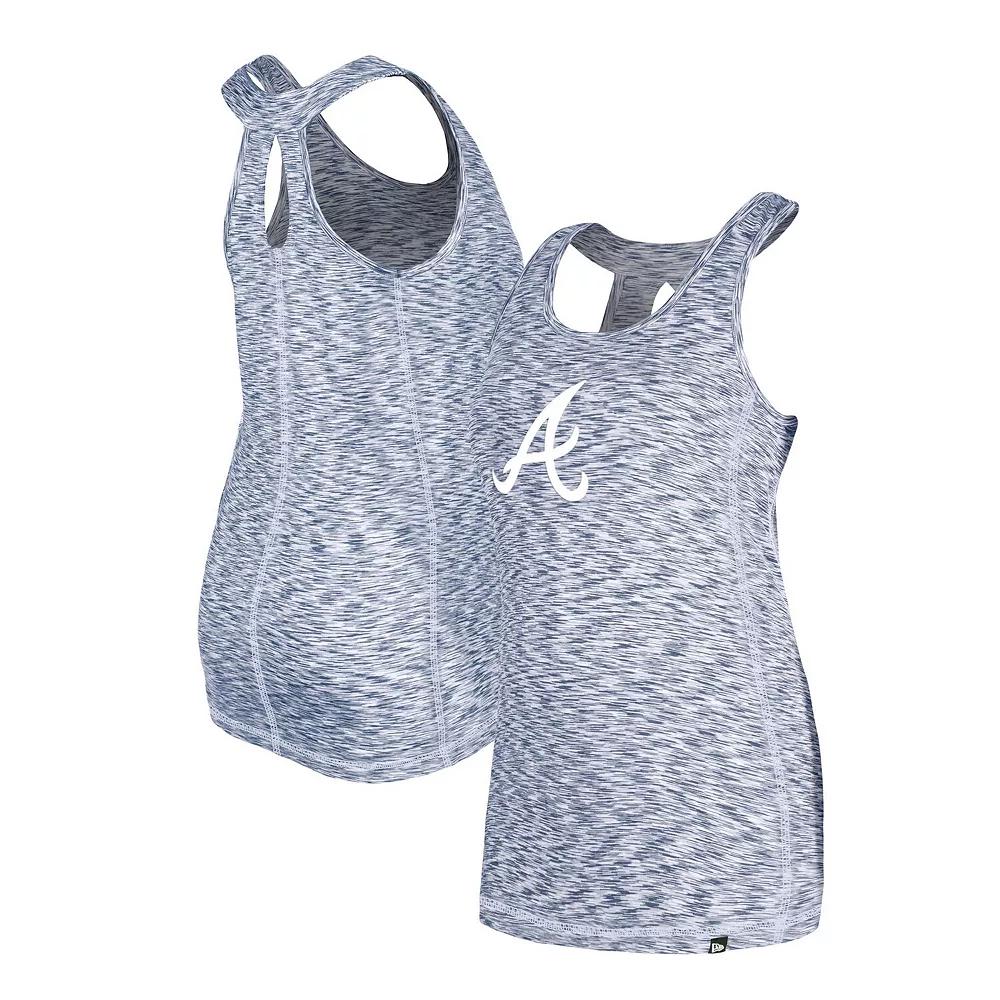 Women's New Era Navy Atlanta Braves Space Dye Keyhole Back Tank Top, Size: XS, Blue Product Image