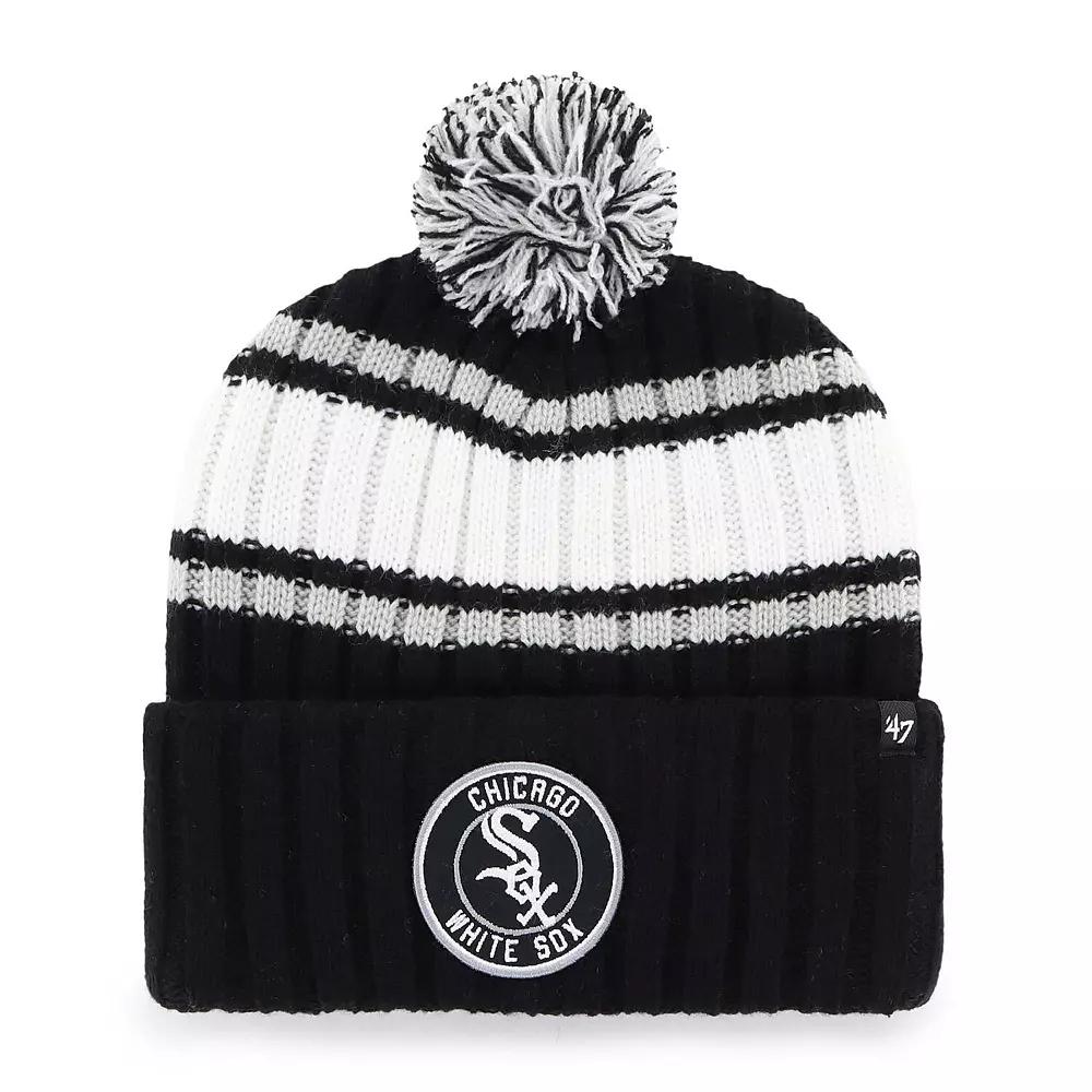 Men's '47  Black Chicago White Sox Plateau Cuffed Knit Hat with Pom Product Image