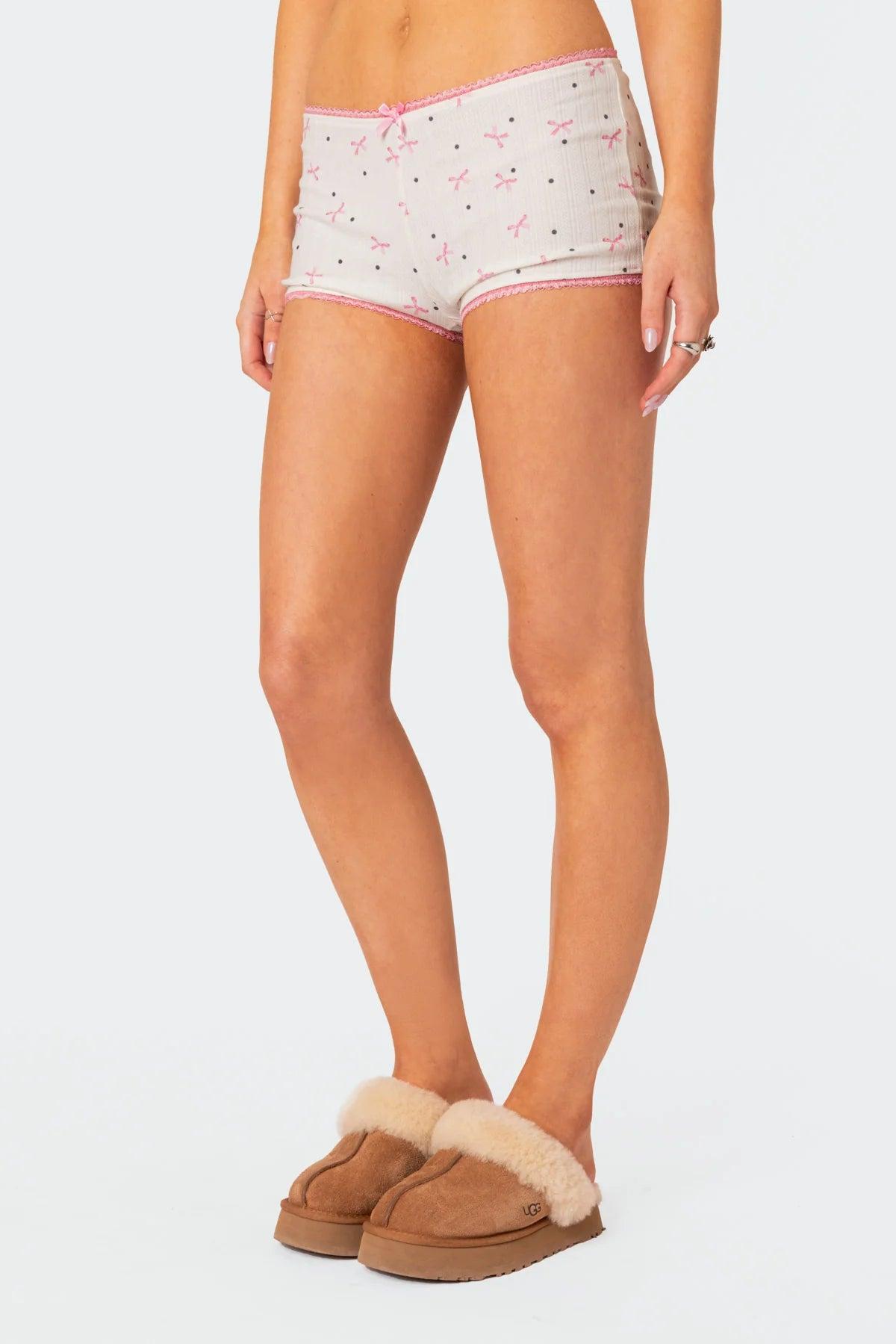 Shelly Pointelle Printed Micro Shorts Product Image