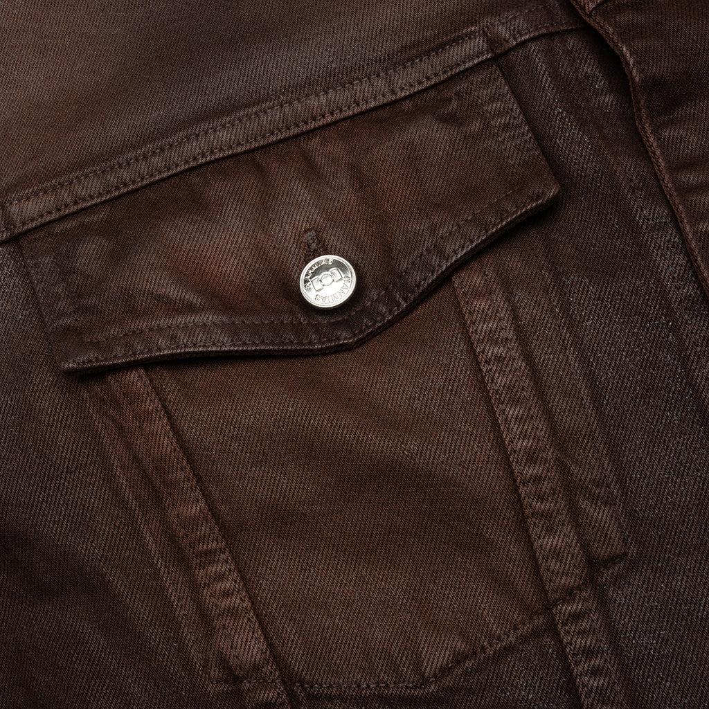Waxed Denim Trucker Jacket - Brown Wash Male Product Image