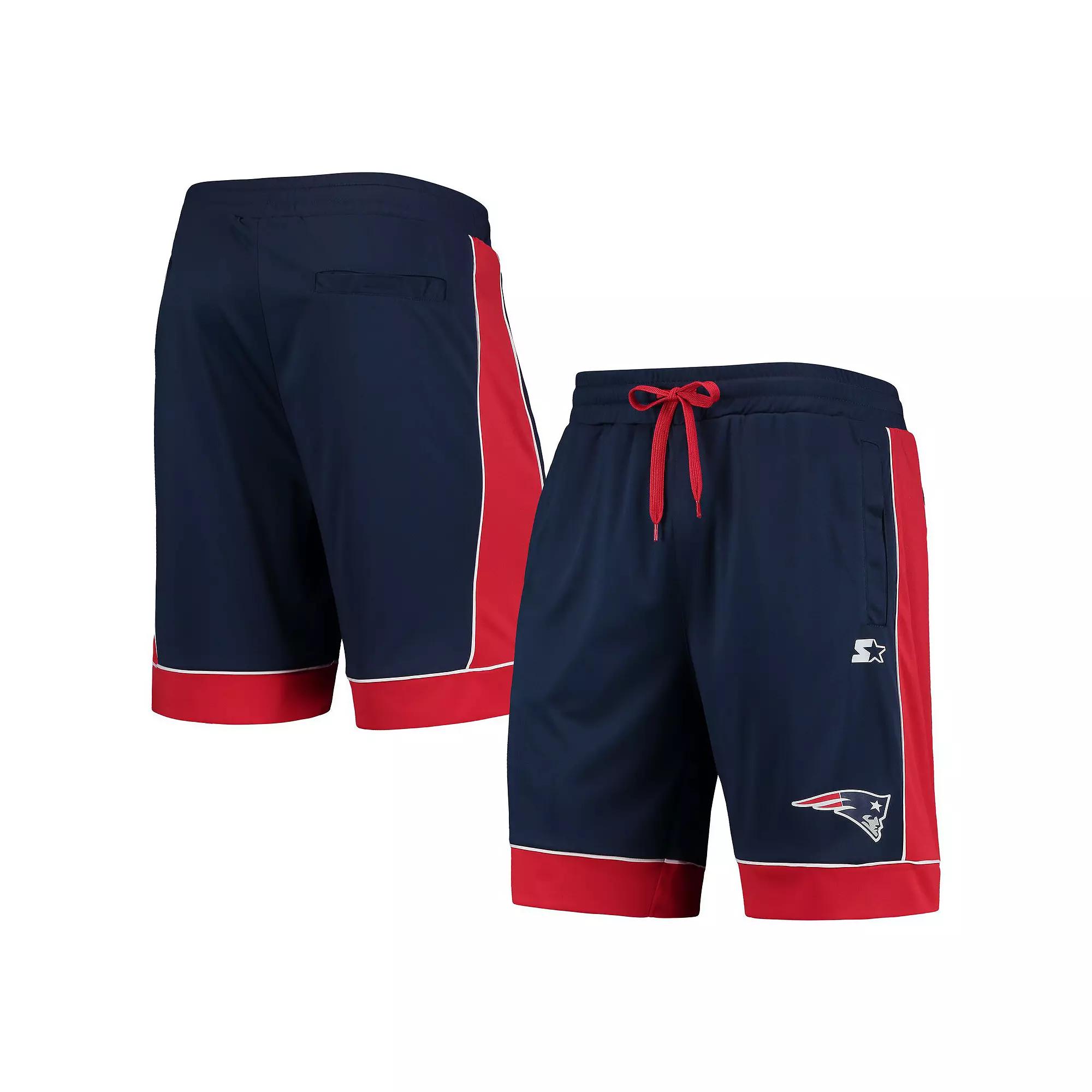 Men's Starter Navy/Red New England Patriots Fan Favorite Fashion Shorts, Size: Medium, Blue Product Image
