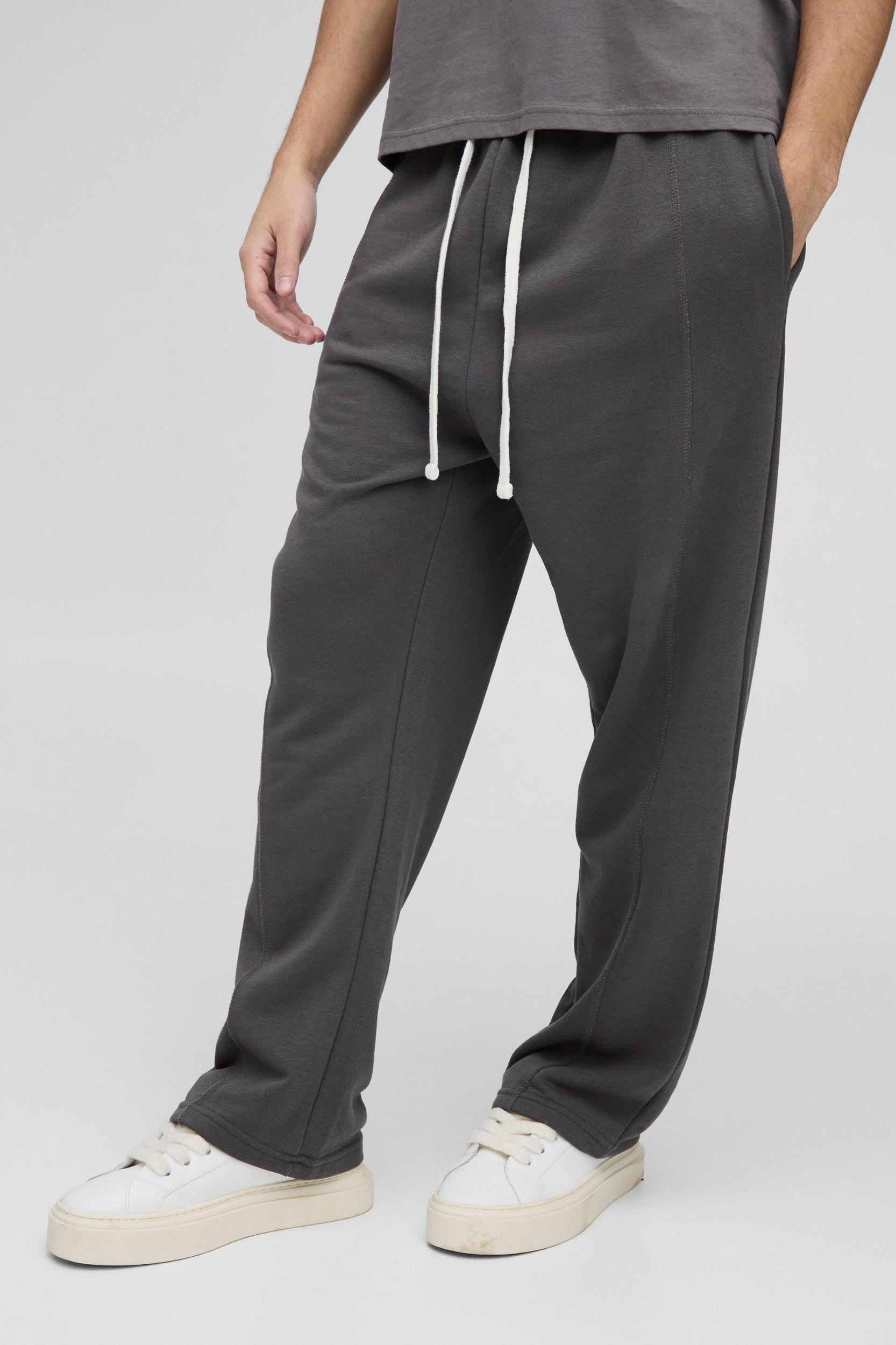 Loose Fit Drop Crotch Loopback Sweatpants | boohooMAN USA Product Image