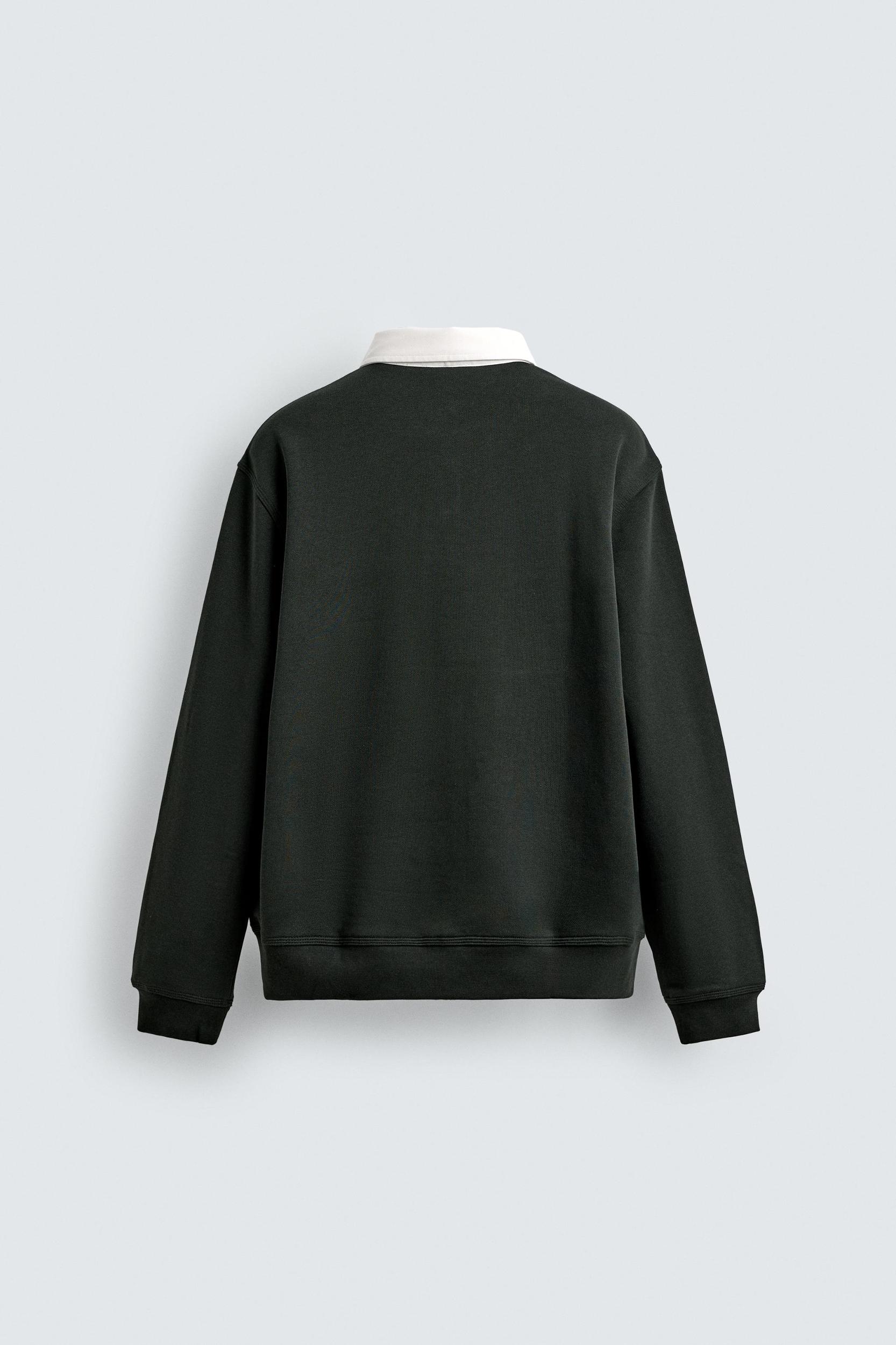 CONTRAST COLLAR POLO SWEATSHIRT Product Image