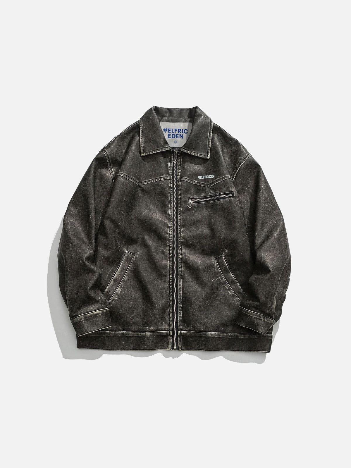 Aelfric Eden Retro Faux Leather Jacket Product Image