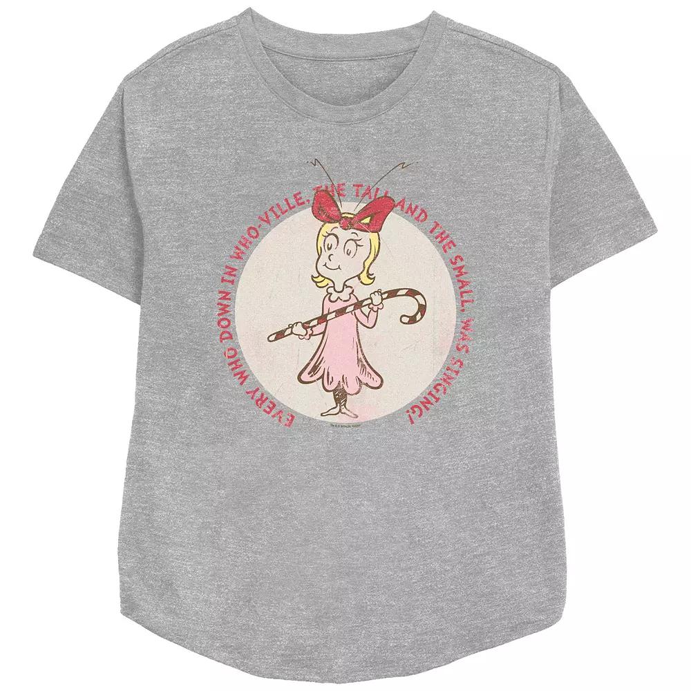 Women's Dr. Seuss Cindy Lou Who Stamp Relaxed Fit Graphic Tee,  Product Image
