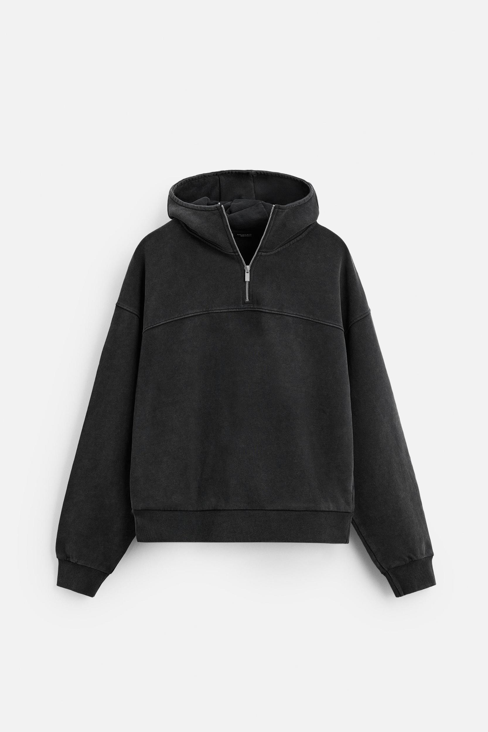 WASHED QUARTER-ZIP HOODIE Product Image
