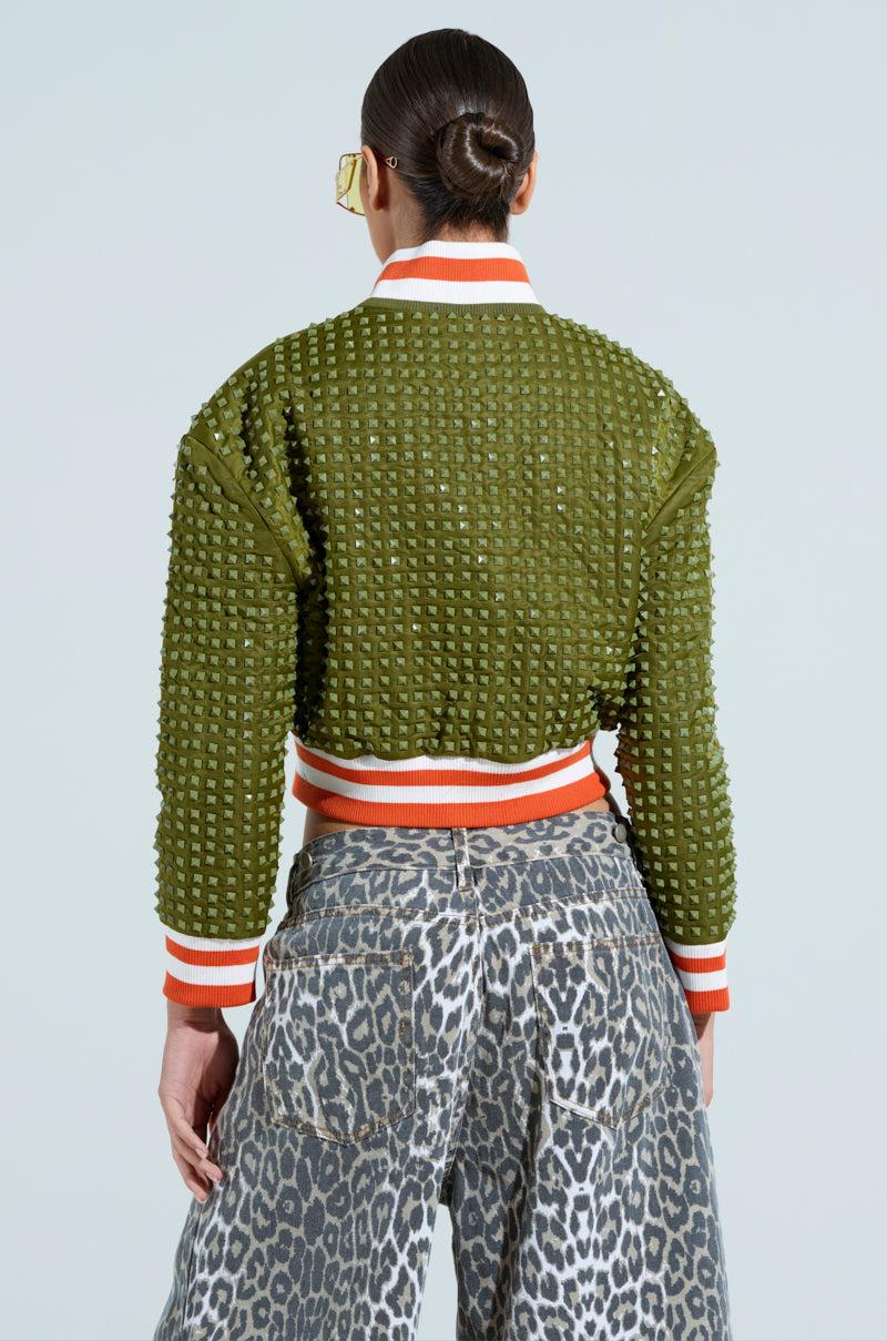 CHILL PILL STUDDED BOMBER Product Image