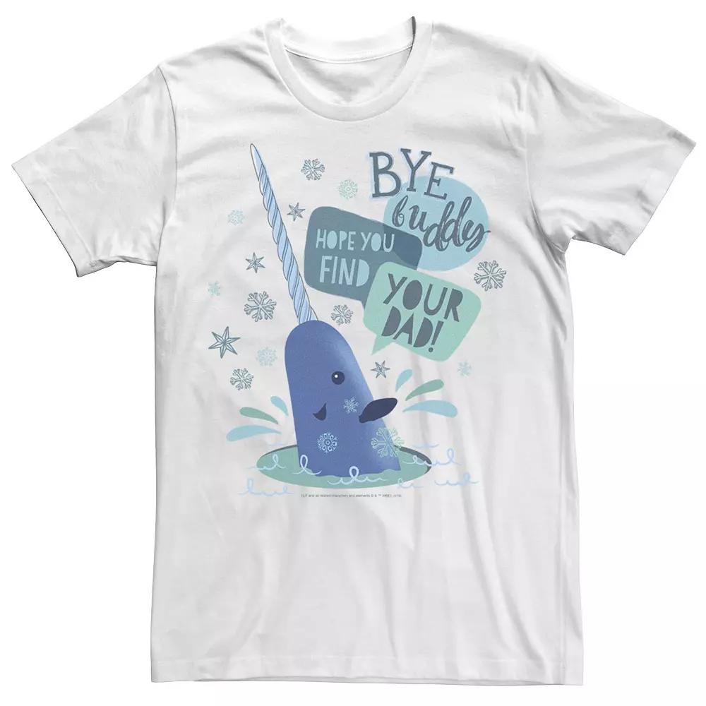 Big & Tall Elf Narwhal "I Hope You find Your Dad" Text Poster Tee, Men's,  Product Image