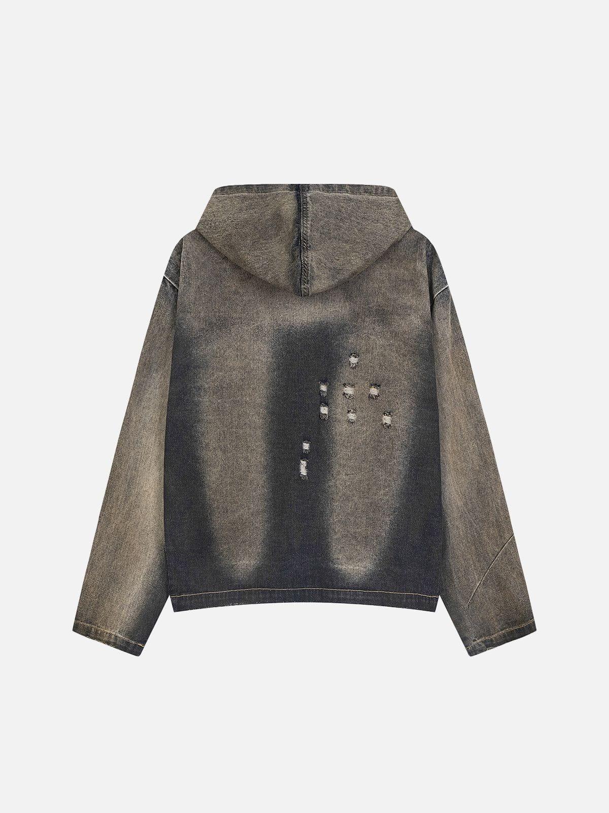 Aelfric Eden Mud Dyeing Denim Zip Up Hoodie Product Image