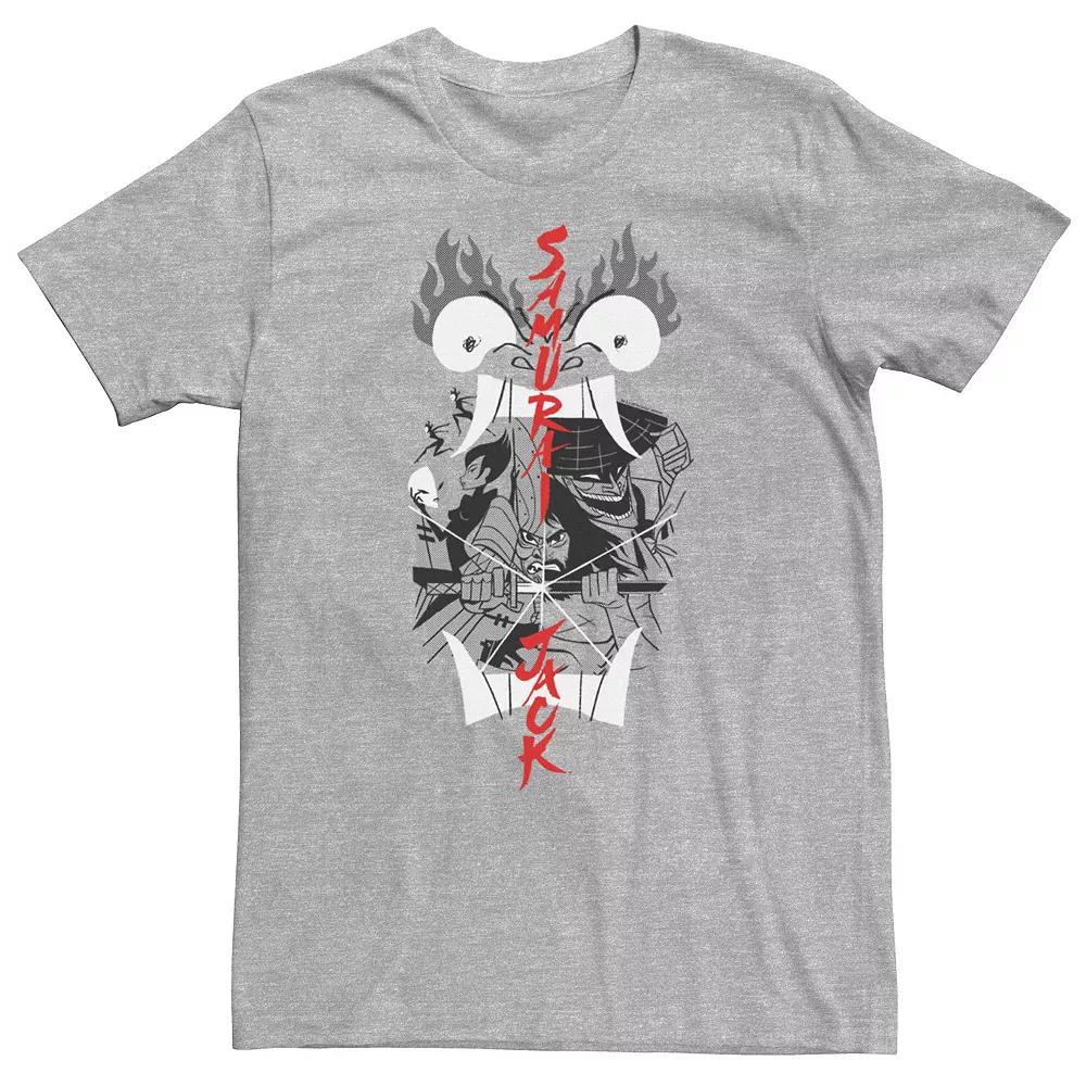 Big & Tall Cartoon Network Samurai Jack Aku Illustrated Storytelling Tee, Mens Athletic Grey Product Image