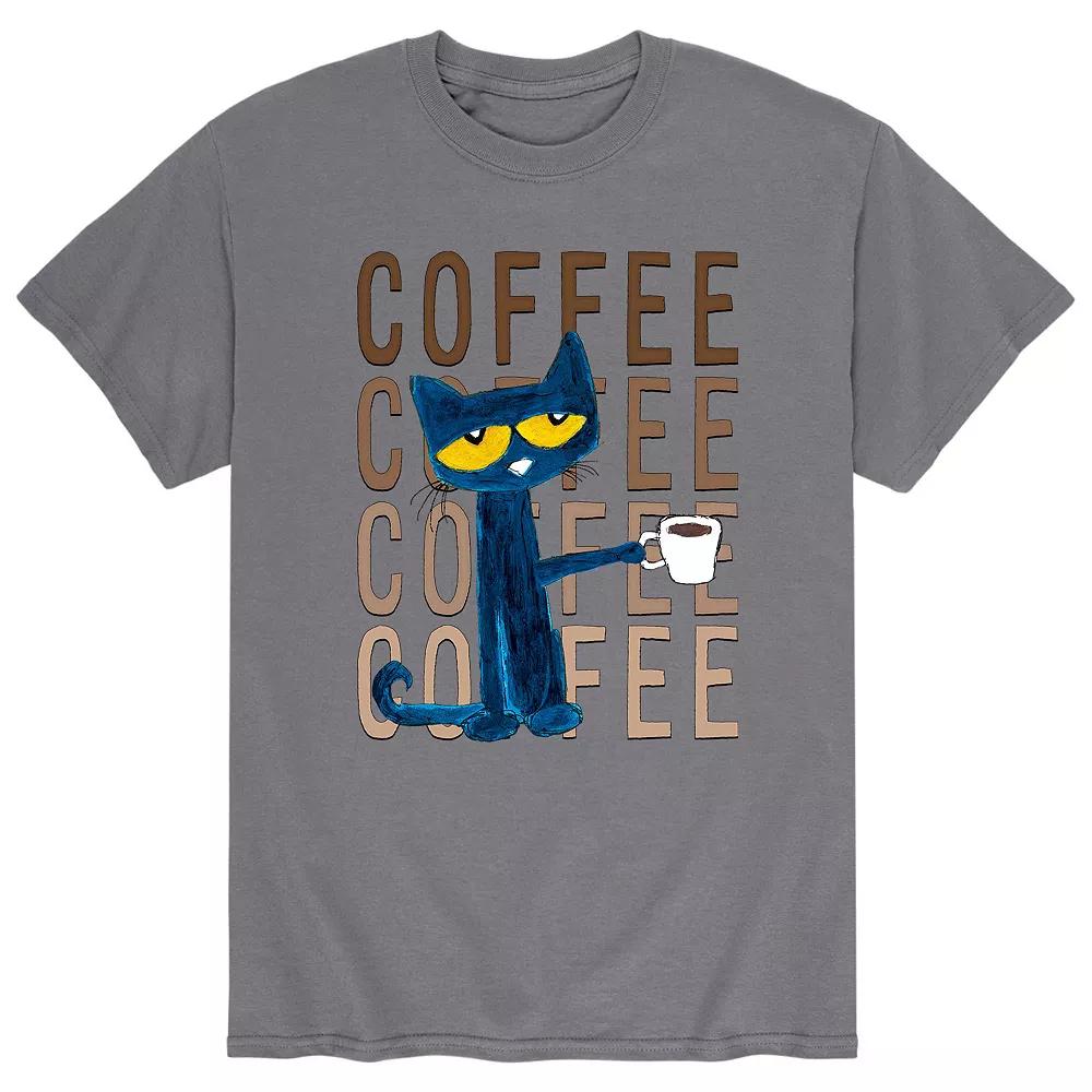 Men's Pete The Cat Coffee Repeated Tee,  Product Image