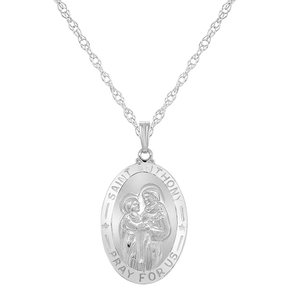 Sterling Silver Saint Anthony Pendant, Women's, Size: 18" Product Image