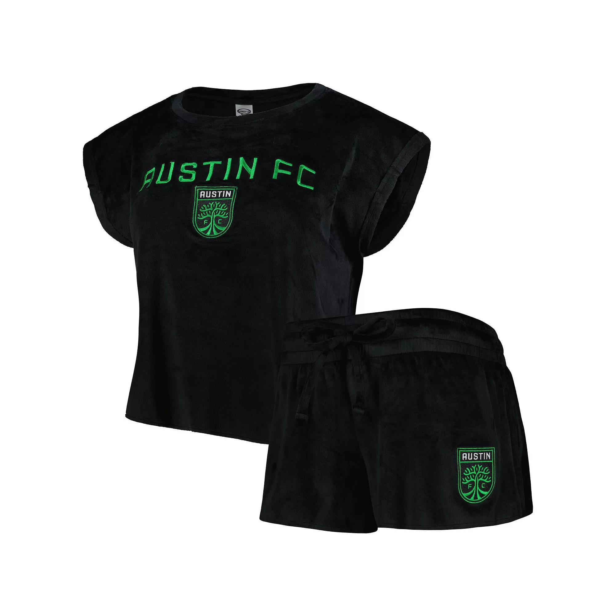 Women's Concepts Sport Black Austin FC Intermission T-Shirt and Shorts Sleep Set,  Product Image