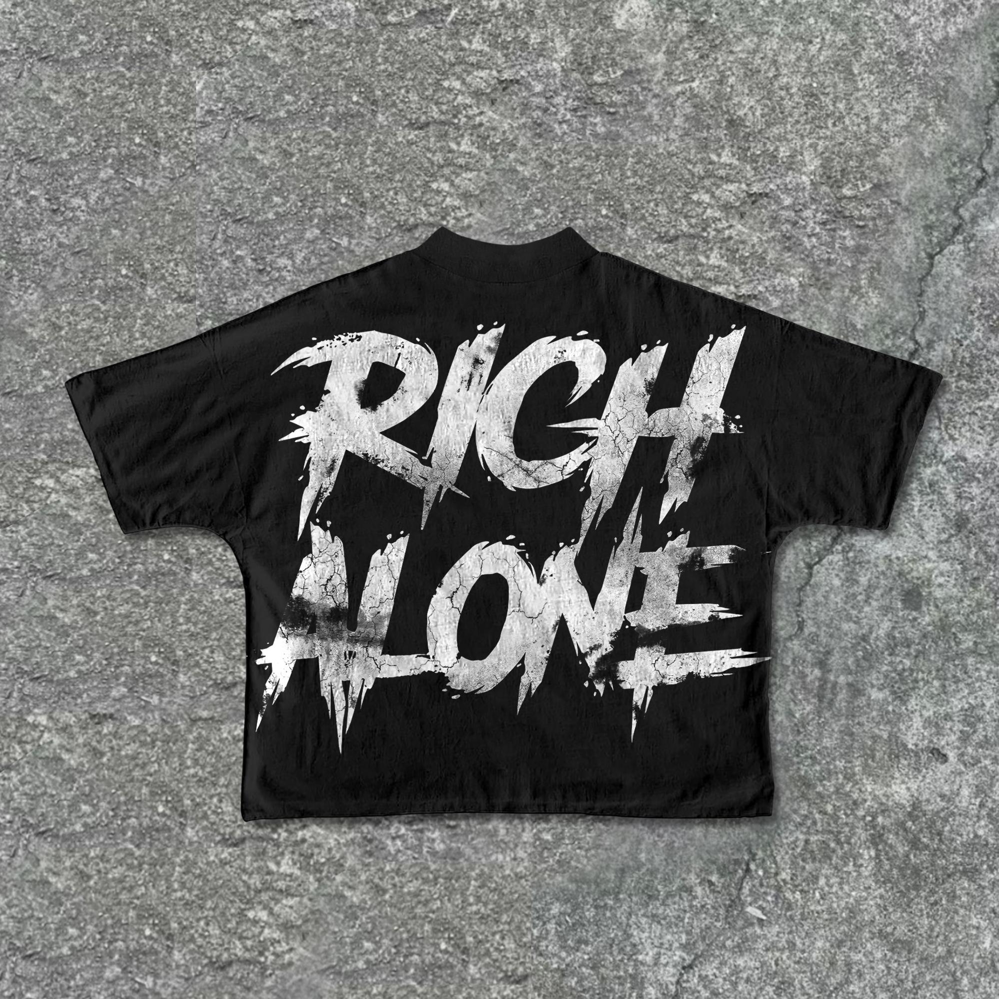 Rich Alone Graphics Cotton Cropped T-Shirts Product Image