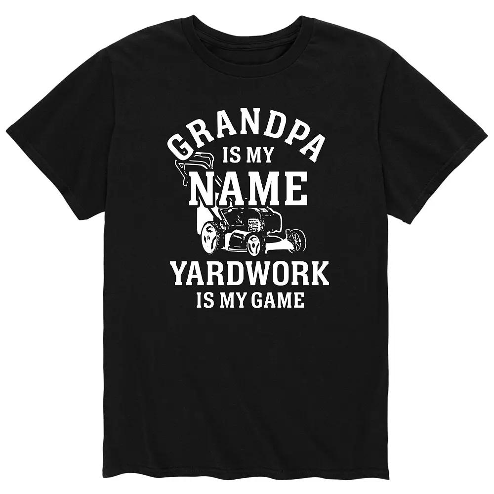 Men's Grandpa Name Yard Work Game Tee,  Product Image