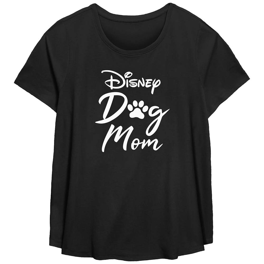 Disney Dog Mom Plus Size Scoop Hem Flowy Graphic Tee, Women's, Size: 4XL, Black Product Image